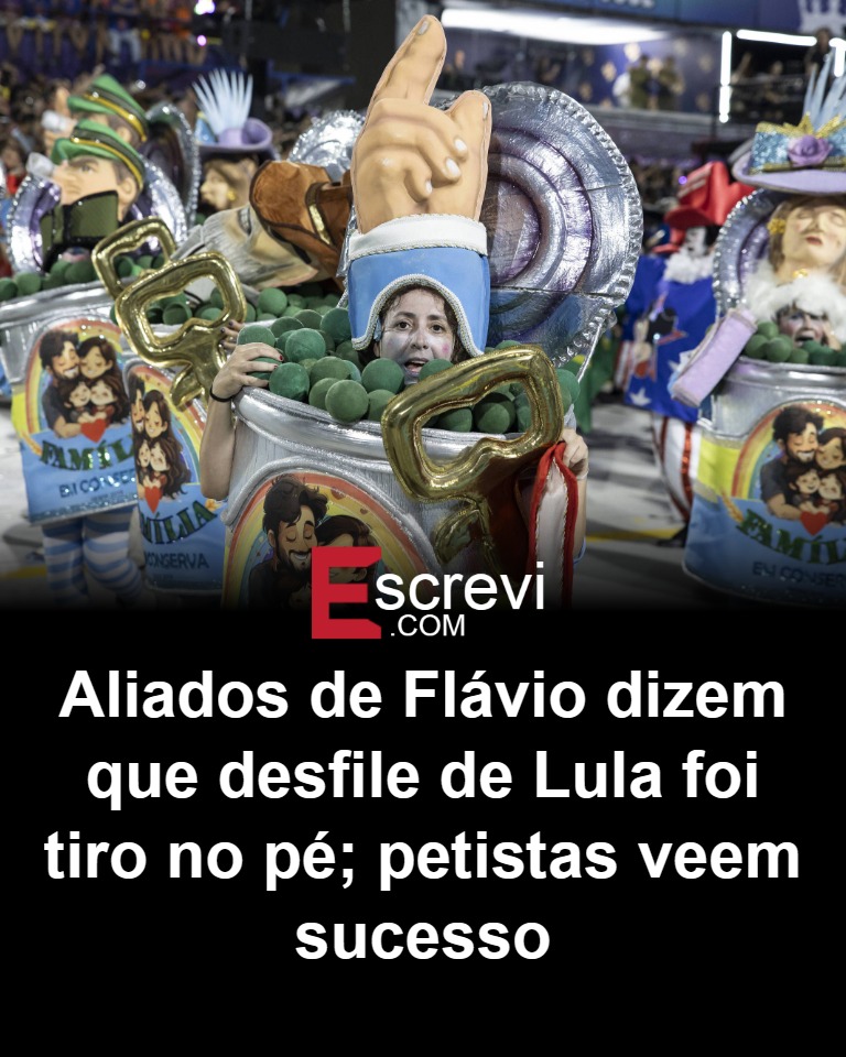 De acordo com uma publicação da Folha de S.Paulo, aliados de Flávio Bolsonaro, do Partido Liberal (PL), consideram que o desfile de Carnaval no Rio de Janeiro, que homenageou o ex-presidente Luiz Inácio Lula da Silva, do Partido dos Trabalhadores (PT), acabou fornecendo munição aos adversários políticos. A avaliação é de que a sátira dirigida à parcela conservadora e evangélica da população foi um erro estratégico. Segundo o site, essa percepção é especialmente forte entre os bolsonaristas, que têm explorado o tema nas redes sociais, destacando uma ala do desfile que utilizou uma fantasia representando uma família em uma lata de conserva. Conforme relatado pela Folha, a reação negativa entre os apoiadores de Flávio Bolsonaro se deve ao fato de que o desfile pode ter alienado eleitores conservadores, que se sentiram desrespeitados pela representação. A publicação aponta que a escolha de satirizar um segmento significativo da população brasileira, que inclui muitos eleitores evangélicos, foi vista como um "tiro no pé" pelos aliados do senador. Essa crítica tem sido amplamente divulgada nas redes sociais bolsonaristas, que buscam capitalizar o episódio para reforçar a narrativa de que o PT estaria desconectado dos valores de uma parte expressiva da sociedade. Por outro lado, ainda segundo a Folha, os petistas enxergam o desfile como um sucesso, argumentando que a homenagem a Lula foi bem recebida por seus apoiadores e que a sátira faz parte da tradição carnavalesca de crítica social e política. A publicação destaca que, para os defensores do ex-presidente, o evento serviu para reafirmar o legado de Lula e fortalecer a imagem do PT entre seus simpatizantes. Assim, enquanto os aliados de Flávio Bolsonaro veem o desfile como uma oportunidade para atacar o PT, os petistas consideram que a celebração foi uma demonstração de apoio e resistência cultural.