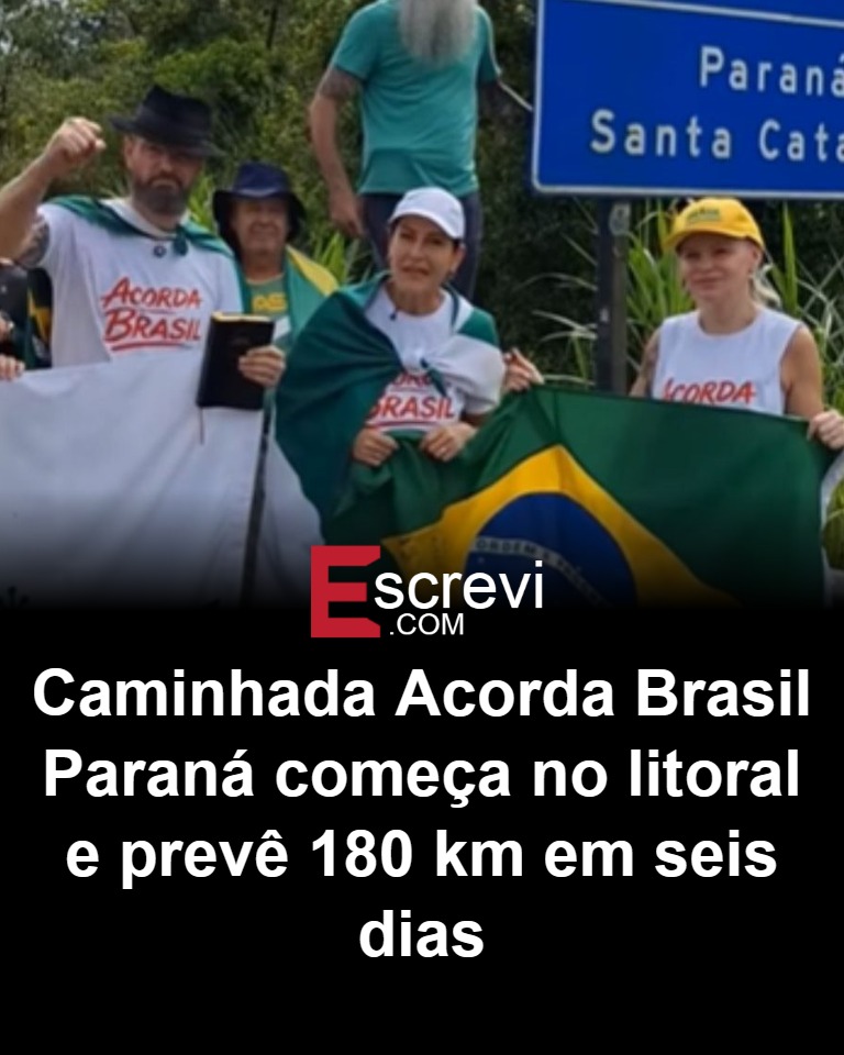 De acordo com o site ND Mais, uma mobilização intitulada "Caminhada Acorda Brasil" foi iniciada no último sábado (14), sob a liderança de Cristina Graeml. A iniciativa tem como objetivo realizar uma caminhada que se estende por 180 quilômetros, partindo do litoral do Paraná até a cidade de São Paulo. A publicação destaca que a ação busca chamar a atenção para questões políticas e sociais que, segundo os organizadores, necessitam de maior visibilidade e discussão pública. O site informa que a caminhada é composta por um grupo de participantes que se uniram em prol de uma causa comum, embora não especifique o número exato de envolvidos. A travessia, que se estende por uma longa distância, é vista pelos organizadores como uma forma de protesto pacífico e de engajamento cívico. Conforme relatado pela publicação, a escolha do percurso foi estratégica, visando maximizar o impacto e a visibilidade da mobilização ao longo do trajeto. Ainda segundo o ND Mais, a iniciativa liderada por Cristina Graeml tem recebido atenção nas redes sociais, onde os participantes compartilham atualizações e informações sobre o progresso da caminhada. A publicação ressalta que a mobilização pretende não apenas alcançar São Paulo, mas também inspirar outras ações semelhantes em diferentes regiões do país. O site conclui que, embora a caminhada tenha um itinerário definido, a mensagem que os organizadores desejam transmitir é de alcance nacional, buscando despertar a consciência coletiva sobre os temas abordados.