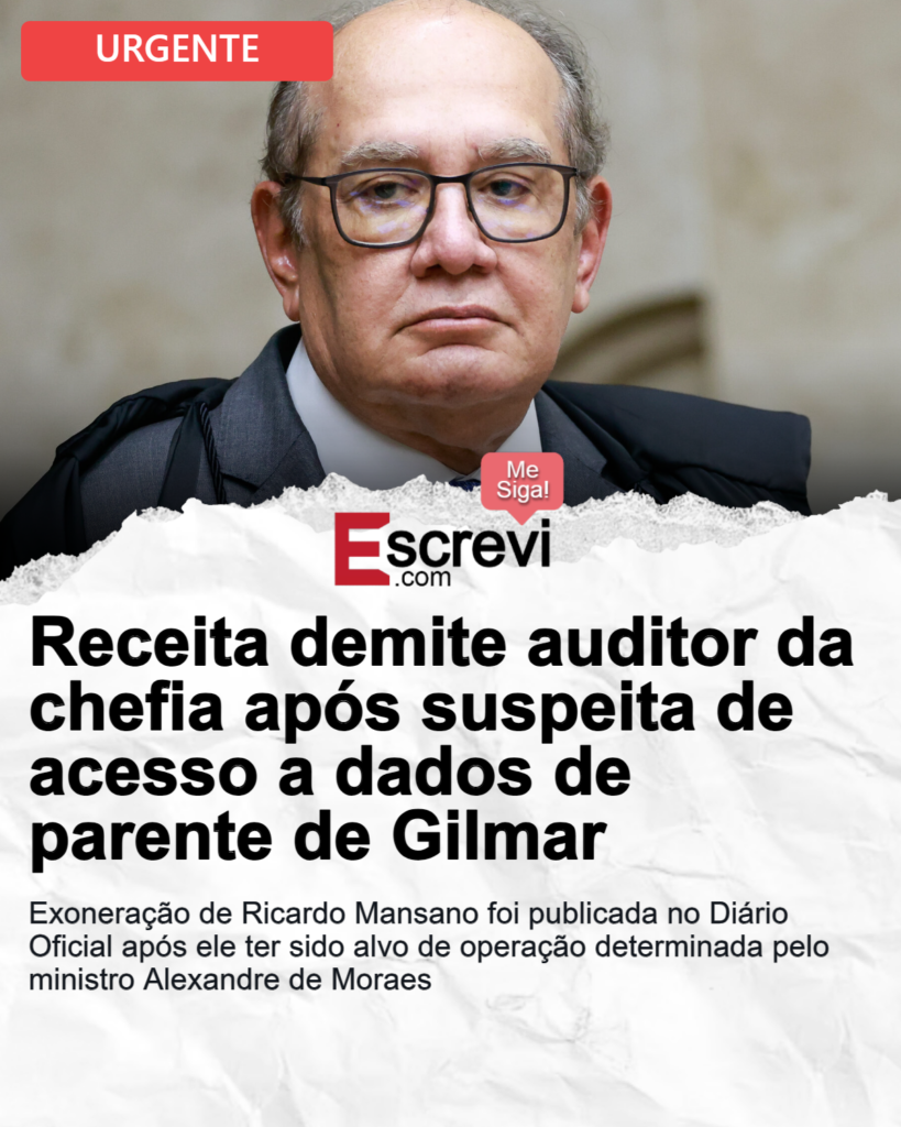 De acordo com informações publicadas no Diário Oficial, Ricardo Mansano foi exonerado de sua posição de chefia na Receita Federal. A decisão ocorreu após Mansano ter se tornado alvo de uma operação determinada pelo ministro Alexandre de Moraes. Segundo a publicação, a exoneração está relacionada a suspeitas de que Mansano teria acessado dados fiscais de um parente do ministro Gilmar Mendes, do Supremo Tribunal Federal. A medida foi tomada em meio a investigações que buscam esclarecer possíveis irregularidades no acesso a informações sigilosas. Conforme relatado, a operação que levou à exoneração de Mansano faz parte de um esforço mais amplo para garantir a integridade e a confidencialidade dos dados fiscais dos cidadãos. A Receita Federal, segundo o site, tem reforçado suas políticas de segurança e controle interno para evitar acessos não autorizados a informações sensíveis. A suspeita de que um auditor da Receita teria utilizado sua posição para acessar dados de forma indevida levanta preocupações sobre a segurança dos sistemas de informação do órgão e a necessidade de medidas rigorosas para prevenir abusos. Ainda segundo a publicação, a exoneração de Mansano é um desdobramento significativo no contexto das investigações em curso. A Receita Federal, em resposta às suspeitas, reafirmou seu compromisso com a transparência e a legalidade em suas operações. A situação destaca a importância de mecanismos de controle eficazes dentro de instituições públicas para proteger a privacidade dos cidadãos e garantir que os servidores públicos atuem de acordo com as normas éticas e legais. A investigação sobre o caso continua, e novas informações podem surgir à medida que o processo avança.
