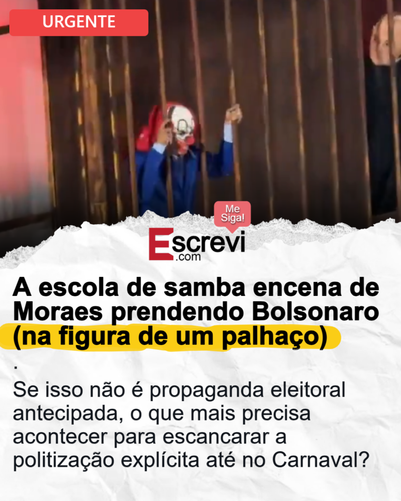 De acordo com informações divulgadas, uma escola de samba decidiu encenar uma representação polêmica durante seu desfile, retratando a prisão do ex-presidente Jair Bolsonaro, caracterizado como um palhaço. Essa escolha artística gerou debates acalorados sobre os limites entre a expressão cultural e a propaganda política, especialmente em um evento de grande visibilidade como o Carnaval. Segundo a publicação, a encenação foi vista por alguns críticos como uma forma de propaganda eleitoral antecipada, levantando questões sobre a politização de eventos culturais e a influência que tais representações podem ter no cenário político. Ainda conforme as informações disponíveis, a representação de Bolsonaro como um palhaço e sua prisão no desfile foi interpretada por alguns setores como uma crítica direta à sua gestão e às controvérsias que marcaram seu governo. A escolha de um tema tão carregado politicamente para um desfile de Carnaval, que tradicionalmente é um espaço de celebração e crítica social, foi vista por alguns analistas como uma tentativa de influenciar a opinião pública em um momento em que o país se prepara para novas eleições. De acordo com a publicação, essa abordagem levanta a questão sobre o que constitui propaganda eleitoral e até que ponto a liberdade artística pode ser exercida sem infringir as regras eleitorais. Segundo o site, a encenação gerou reações diversas entre o público e especialistas. Alguns defendem que o Carnaval sempre foi um espaço de crítica social e política, e que a representação de figuras públicas em situações satíricas faz parte dessa tradição. Outros, no entanto, argumentam que a escolha de retratar um ex-presidente de forma tão explícita pode ser vista como um ato de politização excessiva, que ultrapassa os limites da crítica cultural e se aproxima de uma campanha política. De acordo com a publicação, a discussão sobre o que constitui propaganda eleitoral antecipada continua a ser um tema relevante, especialmente em um país onde a política e a cultura estão profundamente entrelaçadas.