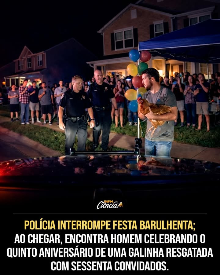 O que motivou a polícia a atender a ocorrência? A polícia foi chamada devido a uma denúncia de festa barulhenta em um bairro tranquilo, ultrapassando o limite de som permitido. Qual foi a surpresa dos policiais ao chegar ao local? Os policiais encontraram uma festa de aniversário para uma galinha resgatada, com música ao vivo, buffet e decoração temática. Como os vizinhos reagiram à festa inusitada? Os vizinhos reclamaram do barulho excessivo, o que levou à chamada da polícia, mas não houve menção de desentendimentos diretos. Qual foi a atitude dos policiais ao perceberem a situação? Os policiais consideraram a festa educada e respeitosa, sem brigas, e apenas pediram para reduzir o volume do som. Por que a festa foi considerada educada e respeitosa? Apesar do barulho, não houve confusão, brigas ou comportamento agressivo, o que impressionou os policiais. Qual foi a decisão final dos policiais sobre a festa? Os policiais decidiram não encerrar a festa, apenas solicitaram que o volume fosse reduzido para continuar de forma mais silenciosa. Como os anfitriões reagiram ao pedido da polícia? Os anfitriões atenderam ao pedido dos policiais, ajustando o volume para que a festa pudesse continuar sem problemas. O que essa situação revela sobre a convivência entre vizinhos? Revela a importância de respeitar limites de barulho e a capacidade de resolver conflitos de forma pacífica e respeitosa. Como a festa de aniversário de uma galinha pode impactar a comunidade? Pode gerar curiosidade e conversas, mas também destaca a necessidade de equilíbrio entre celebrações pessoais e respeito ao espaço comum. Quais são as possíveis consequências de festas barulhentas em bairros tranquilos? Podem causar incômodo, reclamações e até intervenções policiais, mas também podem ser resolvidas com diálogo e ajustes. Por que a festa para uma galinha chamou tanta atenção? A ideia inusitada de celebrar o aniversário de uma galinha, com todos os elementos de uma festa tradicional, surpreendeu a todos. Como a situação poderia ter sido diferente se os anfitriões não colaborassem? Poderia ter resultado no encerramento da festa e em possíveis multas por perturbação do sossego. O que essa história nos ensina sobre empatia e compreensão? Mostra que, mesmo em situações inusitadas, o diálogo e a compreensão mútua podem levar a soluções pacíficas. Como os vizinhos podem lidar melhor com situações semelhantes no futuro? Podem tentar conversar diretamente antes de chamar a polícia, buscando soluções amigáveis e respeitosas. Qual é a importância de respeitar as normas de convivência em comunidade? Respeitar normas ajuda a manter a harmonia e evita conflitos desnecessários, promovendo um ambiente agradável para todos. O que você faria se esse fosse o seu vizinho? Provavelmente tentaria entender a situação e, se necessário, conversaria amigavelmente para encontrar um equilíbrio.