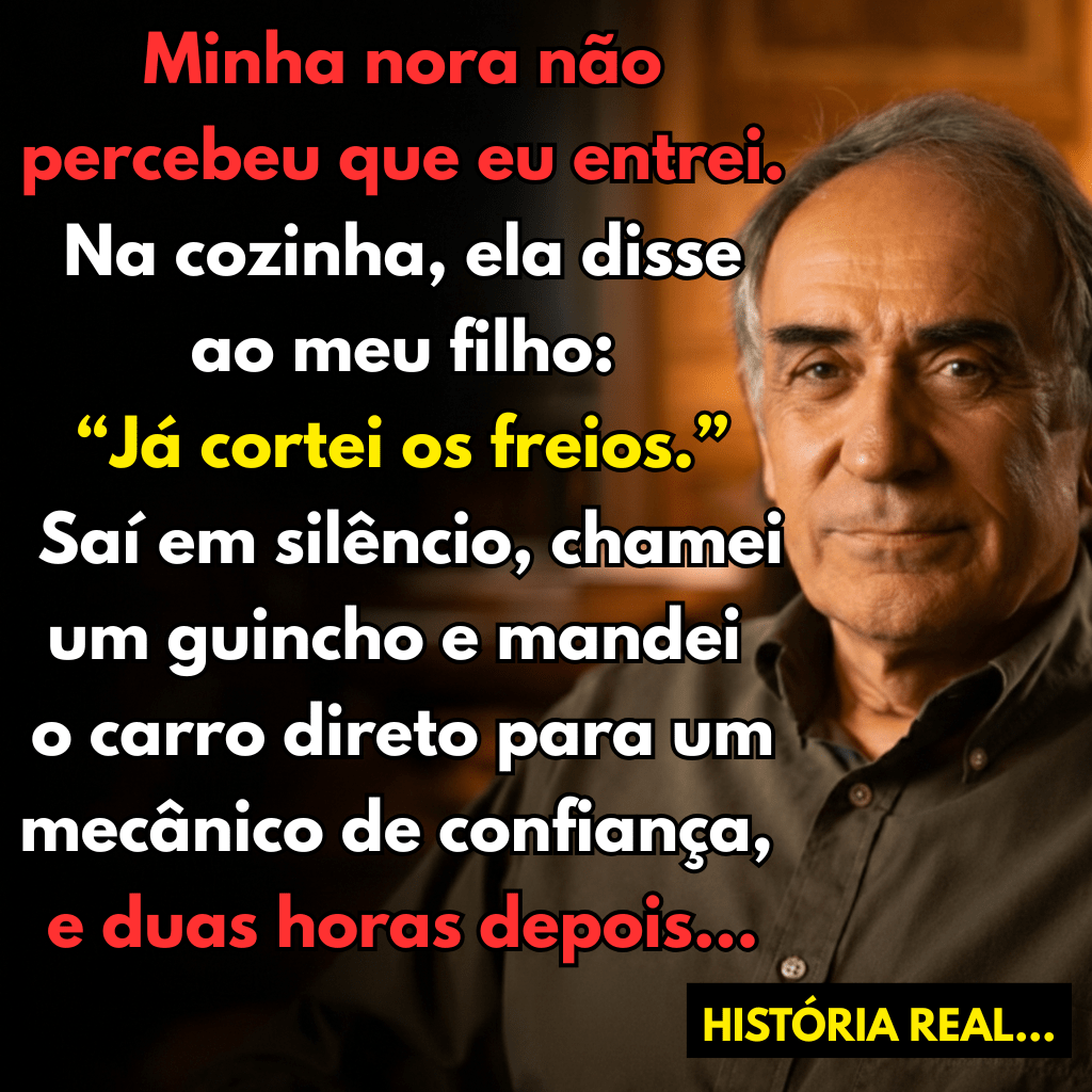 Entrei em casa sem fazer barulho e ouvi minha nora dizer que já havia sabotado os freios… e que, no dia seguinte, eu seria enterrado