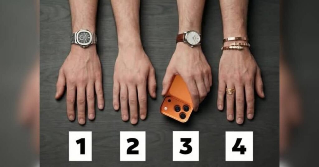 O que a imagem das quatro mãos revela sobre riqueza? 🤔 A imagem desafia a percepção de riqueza, mostrando que ostentação não define um bilionário. Ela provoca reflexão sobre como enxergamos sucesso e ostentação. Por que a mão com o relógio é associada a riqueza? O relógio robusto simboliza status clássico e tradição, sugerindo uma ostentação sofisticada. Qual é a mensagem por trás da mão discreta? A mão sem acessórios chamativos sugere minimalismo e inteligência silenciosa, desafiando a ideia de que riqueza precisa ser exibida. Como o iPhone moderno se relaciona com riqueza? O iPhone representa inovação e status moderno, associando-se a uma nova forma de ostentação digital. Por que a mão com joias é vista como rica? As joias simbolizam luxo visível e poder material, sugerindo que sucesso deve ser exibido. Qual é o verdadeiro objetivo da imagem? A imagem não busca uma resposta definitiva, mas sim provocar reflexão sobre como percebemos riqueza e sucesso. O que a heurística visual revela sobre nossas percepções? A heurística visual nos leva a julgar rapidamente pela aparência, sem questionar a precisão dessas percepções. Como a imagem desafia estereótipos de riqueza? Ela mostra que bilionários não seguem padrões óbvios, variando entre discrição e ostentação. O que a imagem nos ensina sobre sucesso? Ela sugere que sucesso e riqueza vão além das aparências, convidando a repensar nossas percepções.