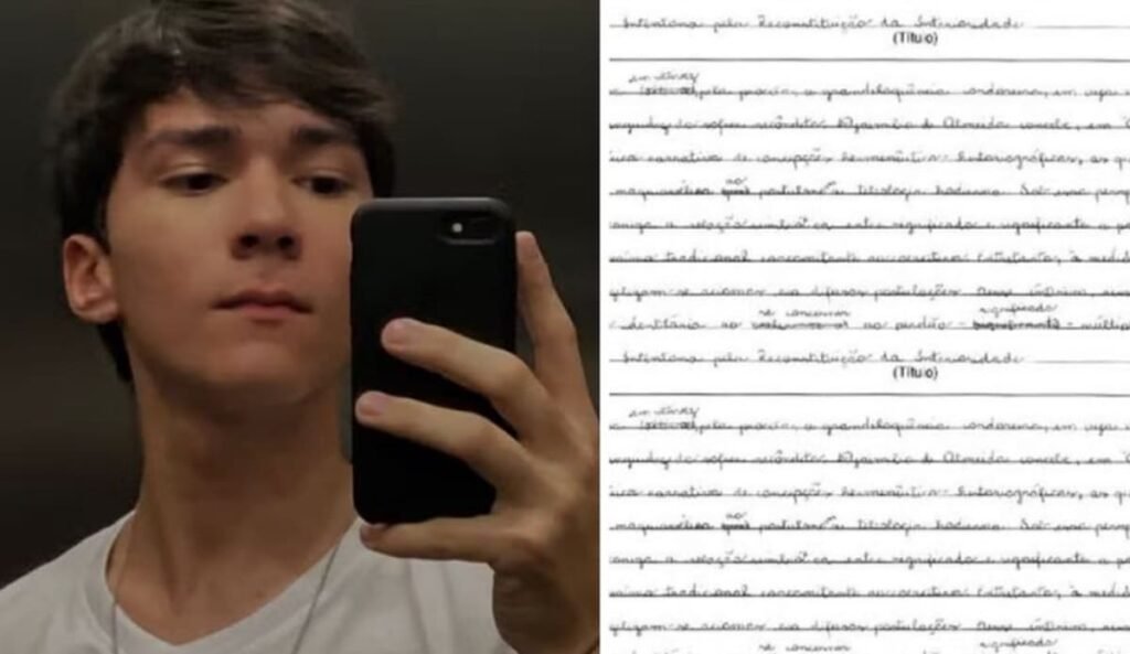 Por que a redação de Luis Henrique Etechebere Bessa tirou zero na Fuvest? A redação foi zerada porque a banca entendeu que o candidato não desenvolveu o tema proposto de forma clara e coerente, apesar do vocabulário rebuscado. Qual era o tema da redação na Fuvest 2026? O tema era "O perdão é um ato que pode ser condicionado ou limitado", exigindo uma abordagem dissertativo-argumentativa. Como a Fuvest justificou a nota zero? A Fuvest afirmou que a redação não abordou o tema definido pela frase temática, prejudicando a pertinência das informações e a progressão textual. O que o candidato fez após receber a nota zero? Luis Henrique recorreu à Justiça, alegando que desenvolveu o tema adequadamente e que a nota zero foi uma medida extrema. Qual foi a decisão judicial sobre o recurso do candidato? O juiz negou a liminar, afirmando que não havia elementos suficientes para intervenção urgente no caso. Por que o uso de vocabulário sofisticado não foi o problema principal? O vocabulário sofisticado, por si só, não leva ao zero. O problema foi a falta de uma tese clara sobre o tema do perdão. Como a redação foi avaliada pela Fuvest? A redação passou por mais de três avaliações cegas, seguindo critérios de compreensão e desenvolvimento do tema. O que a polêmica revela sobre os critérios de correção da Fuvest? A polêmica destaca a importância de desenvolver o tema proposto de forma clara, além de usar vocabulário adequado.