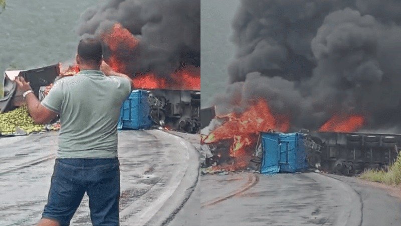 **O que aconteceu na BR-101 em Joaquim Gomes?** Na tarde de quinta-feira, 26 de outubro, um **caminhão capotou e pegou fogo** na BR-101, no município de Joaquim Gomes, Alagoas. O acidente resultou na **interdição total da rodovia**, sem previsão de liberação, conforme relatado pela publicação. As imagens que circulam nas redes sociais mostram o veículo em chamas, o que gerou preocupação devido ao risco de novos acidentes. **Qual é a situação atual do tráfego na BR-101?** De acordo com a **Polícia Rodoviária Federal (PRF)**, a via foi completamente interditada. Este bloqueio está causando um impacto significativo no tráfego da região, já que a BR-101 é uma das principais ligações rodoviárias do estado. Motoristas são aconselhados a evitar o trecho até que a pista seja liberada. **Houve feridos ou vítimas no acidente?** Até o momento, não há confirmação sobre o número de feridos ou vítimas. O **Corpo de Bombeiros** foi acionado para atender a ocorrência, mas as circunstâncias do acidente ainda são desconhecidas. As autoridades estão investigando as causas do acidente e a reportagem segue acompanhando o caso para atualizações sobre o estado das vítimas. **Quais são as recomendações para os motoristas?** A recomendação principal é que os motoristas **evitem o trecho** da BR-101 em Joaquim Gomes até que a rodovia seja liberada. A situação é preocupante devido ao risco de novos acidentes, e a segurança dos motoristas é a prioridade. As autoridades estão trabalhando para resolver a situação o mais rápido possível. **Qual é a importância da BR-101 para Alagoas?** A BR-101 é uma das principais rodovias do Brasil, atravessando vários estados, incluindo Alagoas. Ela é crucial para o **transporte de mercadorias e para a mobilidade** das pessoas na região. A interdição dessa rodovia pode causar atrasos significativos e impactar a economia local, além de aumentar o tempo de viagem para os motoristas que dependem dessa rota. **O que está sendo feito para resolver a situação?** Os **bombeiros estão no local** atendendo à ocorrência e as autoridades estão investigando as causas do acidente. Não há previsão de quando a rodovia será liberada, mas as equipes estão trabalhando para resolver a situação o mais rápido possível. A segurança dos motoristas e a liberação da rodovia são as principais prioridades no momento. **Como os motoristas podem se manter informados?** Motoristas e interessados devem acompanhar as atualizações através de fontes confiáveis e seguir as orientações das autoridades locais. A situação está em desenvolvimento, e novas informações podem surgir a qualquer momento. A segurança deve ser sempre a prioridade, e evitar a área até que seja seguro é a melhor recomendação. **Conclusão** O acidente na BR-101 em Joaquim Gomes destaca a importância de seguir as recomendações das autoridades e manter-se informado sobre as condições das rodovias. A interdição total da rodovia é uma medida necessária para garantir a segurança de todos, enquanto as causas do acidente são investigadas. A situação está sendo monitorada de perto, e espera-se que a rodovia seja liberada assim que for seguro fazê-lo.