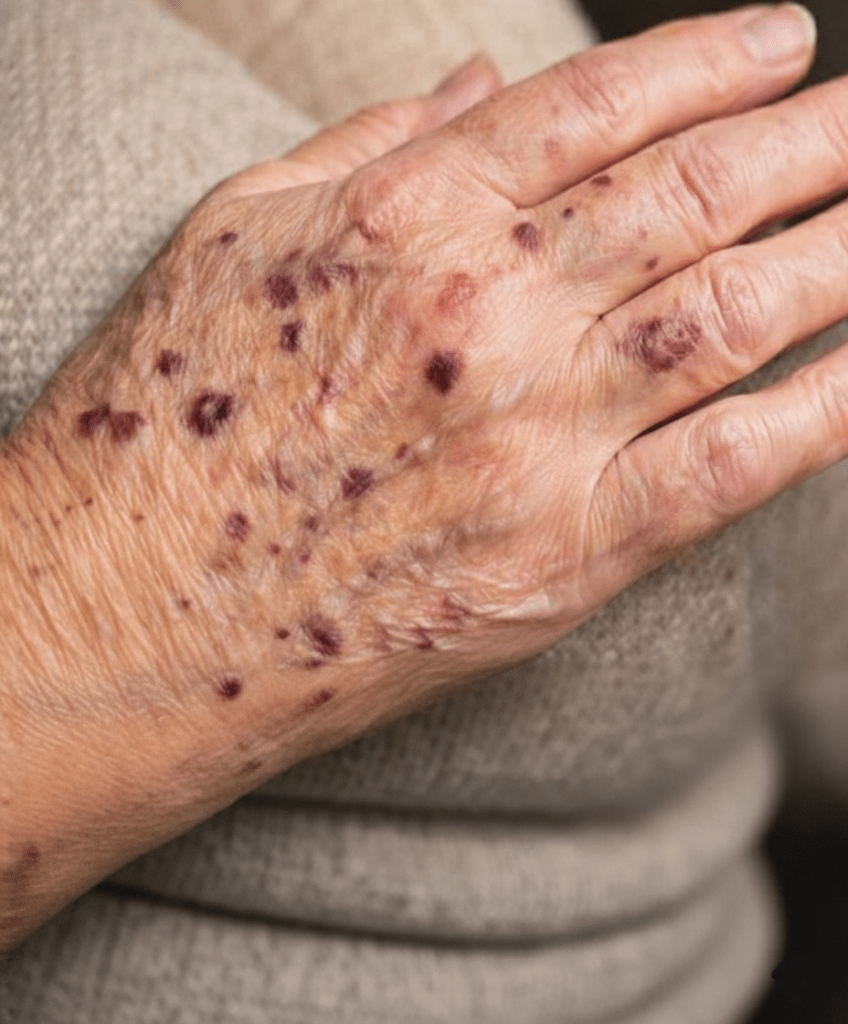 Manchas roxo-escuras nas mãos: o que fazer enquanto a consulta médica não chega?