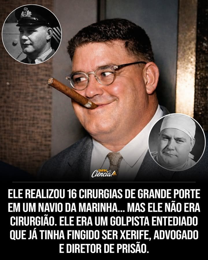 Ele abriu o peito de homens à beira da morte depois de estudar o assunto por apenas **dez minutos**. Como alguém chega a esse ponto sem ser médico? A resposta começa com um nome que parecia sempre escapar de uma identidade fixa: **Ferdinand Demara**, conhecido como **“Grande Impostor”**. Diferente de golpistas que perseguem dinheiro, ele fazia outra coisa. O que ele roubava? **Identidades**. E por quê? Segundo o relato, porque estava **entediado**. Mas isso era um caso isolado ou um padrão de vida? Era um padrão. Ao longo dos anos, Demara assumiu papéis muito diferentes entre si. Quais? Passou-se por **monge**, **diretor de prisão**, **professor de filosofia** e **engenheiro civil**. Cada nova identidade ampliava a sensação de que ele podia entrar em qualquer lugar, ocupar qualquer função e seguir adiante como se pertencesse àquele mundo. Ainda assim, entre tantas farsas, qual foi a mais inacreditável? A que aconteceu durante a **Guerra da Coreia**. Foi ali que ele deu um passo que parecia impossível até para alguém acostumado a viver sob nomes alheios. O que ele fez? Roubou as credenciais de um médico chamado **Joseph Cyr** e entrou para a **Marinha Canadense** como **cirurgião do navio**. Ele tinha formação médica? **Nenhuma**. E mesmo assim conseguiu ocupar o posto. Por um tempo, tudo correu sem desmoronar. Mas por quanto tempo uma mentira dessas poderia resistir? Até o momento em que a realidade exigiu dele exatamente aquilo que ele fingia saber fazer. O que aconteceu então? **Dezesseis soldados**, feridos em combate, foram levados a bordo em **estado crítico**. A situação não permitia espera. O que estava em jogo? A vida de todos eles. Sem cirurgia imediata, morreriam. Foi nesse instante que a fraude finalmente seria exposta? Seria o momento em que ele entraria em pânico, confessaria tudo ou fugiria? Não. Demara fez o oposto. O que ele fez primeiro? Mandou que as **enfermeiras** preparassem os pacientes. E depois? Correu para sua cabine. Por que ir para a cabine quando havia homens precisando de operação urgente? Porque ali estava sua única chance. Demara abriu um **livro de medicina** e procurou o que precisava. O que leu? O capítulo sobre **cirurgia torácica**. Quanto tempo teve? Apenas o suficiente para uma leitura rápida. Como conseguiu reter aquilo? O relato diz que ele contava com uma **memória quase fotográfica**, capaz de fixar os **diagramas** em pouco tempo. Ler era uma coisa. Operar era outra completamente diferente. Ele realmente voltou para a sala de cirurgia? Sim. Depois de memorizar o material, retornou e realizou as operações. E o resultado? As cirurgias foram feitas **com sucesso**. Quantas vidas foram salvas? **Dezesseis**. O homem que não tinha treinamento médico saiu daquela sequência de emergência como quê? Como um **herói de guerra**. A imprensa passou a tratá-lo com admiração. Seu nome ganhou destaque. Sua imagem cresceu. Sua história parecia extraordinária demais para ser contestada. Mas foi justamente essa visibilidade que o protegeu ou que o destruiu? Destruiu. Quanto mais seu feito circulava, maior a chance de alguém perceber o impossível. E alguém percebeu. Quem? O verdadeiro **Dr. Joseph Cyr**. Como ele descobriu? Viu seu próprio nome no **jornal**. E o que fez em seguida? Avisou a **Marinha**. A partir daí, a construção inteira começou a ruir. O falso cirurgião, celebrado como herói, já não podia sustentar a identidade que havia tomado emprestada. Ele foi preso? O relato diz outra coisa. Demara foi **dispensado com desonra**, embora **não tenha sido processado**. E assim terminou o episódio mais absurdo de sua trajetória: um homem sem formação médica, usando o nome de **Joseph Cyr**, entrou na **Marinha Canadense** como cirurgião durante a **Guerra da Coreia**, leu por cerca de **dez minutos** um capítulo de **cirurgia torácica** em um **livro de medicina**, voltou para atender **dezesseis soldados feridos em estado crítico**, realizou as operações **com sucesso**, foi tratado como **herói de guerra** e caiu quando o verdadeiro dono do nome viu a notícia no jornal.