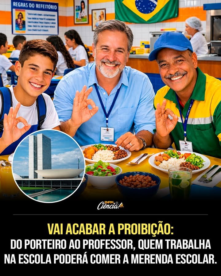**Vai acabar a proibição?** Uma mudança silenciosa pode mexer com uma das regras mais rígidas da rotina escolar — e muita gente ainda nem percebeu o tamanho disso. Mas que proibição é essa, afinal? É a regra que impede que quem trabalha na escola coma a **merenda escolar** preparada ali todos os dias. Parece estranho? Sim. E é justamente por isso que o assunto começou a chamar atenção. Quem é afetado por essa regra? Não estamos falando de um grupo pequeno. Entram nessa conta **professores**, **porteiros**, **secretários**, **merendeiras**, servidores administrativos e outros profissionais que passam boa parte do dia dentro da escola. Mesmo assim, pela regra atual, a alimentação do **Programa Nacional de Alimentação Escolar (PNAE)** é destinada exclusivamente aos **alunos da educação básica**. Mas por que isso virou debate agora? Porque a **Comissão de Educação da Câmara dos Deputados** aprovou um projeto que pode alterar essa lógica. O texto é o **PL 1636/2025**, e ele propõe permitir que os profissionais que trabalham nas escolas públicas também tenham acesso à merenda. Isso significa que a proibição já acabou? Ainda não. E é aqui que muita gente se surpreende. A aprovação na comissão é um passo importante, mas o projeto **ainda não virou lei**. Para entrar em vigor, ele precisa passar por outras etapas no **Congresso Nacional**. Então por que essa proposta ganhou força? A justificativa é direta, mas carrega um peso que quase sempre passa despercebido. Muitos desses trabalhadores ficam **horas seguidas** no ambiente escolar. Alguns dão aula em mais de uma escola. Outros emendam turnos. Há quem tenha pouco ou nenhum tempo para sair e se alimentar entre uma atividade e outra. Mas há um ponto que quase ninguém nota de imediato: essas pessoas ajudam a escola a funcionar todos os dias, acompanham a rotina dos estudantes, organizam o ambiente, preparam a própria comida servida ali — e, ainda assim, não podem consumir aquela refeição. Quando esse contraste aparece com clareza, a discussão muda de tom. E o que exatamente a proposta quer mudar? Se for aprovada definitivamente, a medida permitirá que a **alimentação escolar** seja compartilhada também com os profissionais da escola. Em outras palavras, a merenda deixaria de ser exclusiva dos estudantes e passaria a alcançar quem mantém a escola em funcionamento diário. Isso vale para qualquer trabalhador da escola? O texto menciona justamente esse grupo mais amplo de profissionais que atua no ambiente escolar: **professores**, **servidores administrativos** e outros trabalhadores, como porteiros, secretários e merendeiras. A ideia é reconhecer que a permanência prolongada no local também cria uma necessidade real de alimentação. Mas será que isso muda apenas uma regra prática? O que acontece depois pode mudar a forma como muita gente enxerga a própria escola. Porque a discussão deixa de ser só sobre comida e passa a tocar em algo maior: quem faz parte, de fato, da comunidade escolar no dia a dia? E por que a regra atual existe? Hoje, a base legal está na **Lei nº 11.947/2009**, que determina que a alimentação do PNAE seja destinada aos alunos da educação básica. Ou seja, o impedimento não é informal nem depende da vontade de cada escola. Ele está na lei. Se está na lei, então a mudança seria simples? Não exatamente. E esse é o detalhe que mantém o tema em aberto. Mesmo com a aprovação na comissão, o projeto ainda precisa avançar no processo legislativo. Só depois dessas etapas é que a mudança poderá valer de verdade. Então a resposta para a pergunta inicial é sim ou não? Por enquanto, a resposta mais honesta é: **a proibição pode acabar**, mas ainda não acabou. O movimento já começou, o debate já foi aberto e a regra antiga já está sendo questionada de forma oficial. E o mais interessante talvez esteja justamente aí. Não é apenas sobre permitir ou não que alguém coma a merenda. É sobre o reconhecimento de quem passa o dia inteiro dentro da escola, sustentando a rotina que quase nunca para. A proposta ainda depende de novos passos, mas uma coisa já mudou: o que antes parecia intocável agora entrou de vez na discussão. E quando isso acontece, dificilmente o assunto volta a ser visto da mesma forma.