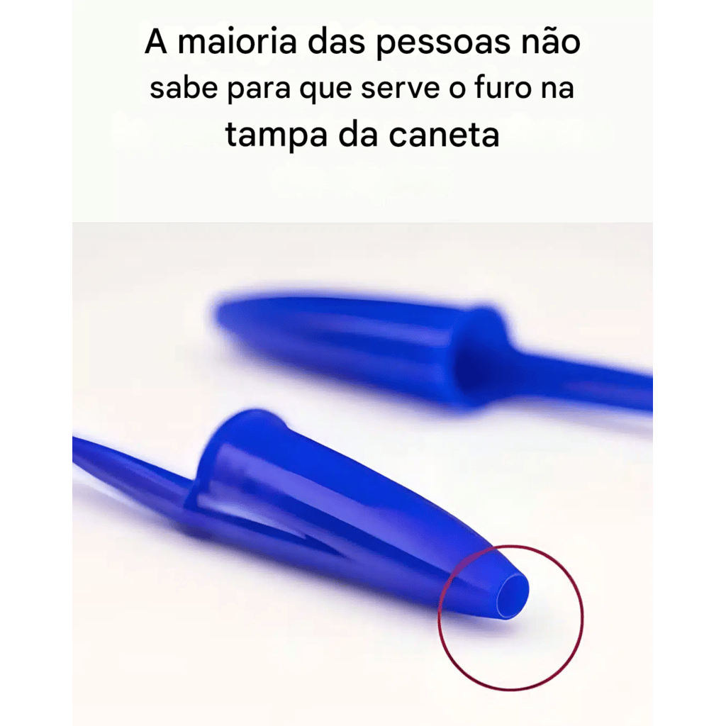 Você sabe para que serve o buraco nas tampas das canetas?