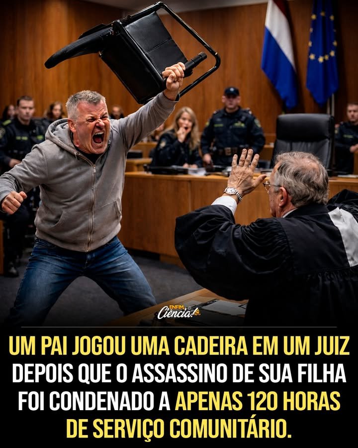 Ele ficou em **silêncio** o tempo todo — e talvez tenha sido isso que tornou o que veio depois tão impossível de ignorar. Mas o que leva alguém a suportar cada palavra de um julgamento sem reagir, apenas para explodir no instante final? A resposta começa numa perda tão brutal que parece difícil até de colocar em ordem: ele não perdeu só uma pessoa. Perdeu a **filha de 2 anos**. E perdeu também os **avós dela**. Três vidas arrancadas no mesmo caso, no mesmo impacto, no mesmo vazio que veio depois. Como isso aconteceu? Tudo começou com um **acidente de trânsito** que terminou de forma instantânea para as vítimas. O motorista perdeu o controle do carro e saiu da pista. A investigação apontou que ele dirigia muito acima do limite permitido. E é justamente aqui que a maioria trava: se havia excesso de velocidade, por que a sensação geral era de que nada parecia proporcional ao que aconteceu? Porque o julgamento seguiu por um caminho que poucos esperavam. Mesmo com a informação de que o carro estava a cerca de **120 km/h** em uma via onde o máximo era **80 km/h**, o tribunal entendeu, naquele momento, que não havia provas suficientes de **imprudência grave** para justificar uma pena maior. E então surge a pergunta que mudou tudo: qual foi a sentença? Foram apenas **120 horas de serviço comunitário**. Sim, foi isso que o juiz anunciou. E o que aconteceu em seguida transformou o caso em algo muito maior do que um processo judicial. Segundos depois da leitura da decisão, o pai, que havia permanecido calado até ali, **perdeu o controle** e arremessou uma **cadeira contra a juíza** dentro do tribunal. Por que essa cena chocou tanto o mundo? Porque ela condensava, em poucos segundos, algo que muita gente entendeu sem precisar de explicação: não era apenas um ataque dentro de uma sala de audiência. Era a imagem crua de alguém esmagado pela sensação de que a **justiça** tinha falhado diante de uma tragédia irreversível. Seguranças o contiveram imediatamente e o retiraram do local. Mas havia um detalhe que quase ninguém consegue ignorar: o gesto dele não encerrou o caso — ele o ampliou. Onde isso aconteceu? Em **2014**, na cidade de **Roermond**, na **Holanda**. E foi a partir daí que o episódio ultrapassou as paredes do tribunal. O vídeo do momento em que a cadeira é lançada se espalhou rapidamente pela internet. Só que a repercussão não girava apenas em torno da explosão do pai. A dúvida que passou a dominar o debate era outra: como uma tragédia com **três mortes**, incluindo a de uma criança, podia resultar numa punição vista por tantos como tão leve? A reação pública foi imediata. Houve **choque**, **revolta** e um debate intenso sobre a proporcionalidade das penas em casos de mortes no trânsito. E o que veio depois mudou o rumo da história. A pressão em torno do caso levou a um **recurso judicial**. O processo foi reavaliado. E então surgiu uma nova decisão. O motorista acabou recebendo uma punição bem mais dura: **15 meses de prisão** e **4 anos de proibição para dirigir**. Isso resolveu a indignação? Não exatamente. E aqui está o ponto que continua incomodando muita gente: mesmo após a revisão, ainda havia quem considerasse a nova sentença insuficiente diante da perda de **três vidas**. E o pai que jogou a cadeira? Apesar da cena dramática, ele **não foi formalmente processado naquele momento** pelo ataque. Para muitas pessoas, sua reação foi vista menos como violência calculada e mais como um ato extremo de **desespero** depois de perder praticamente toda a família no acidente. Então por que esse caso continua sendo lembrado? Porque ele se tornou um símbolo raro e perturbador do instante em que a dor privada colide com a justiça pública — e o resultado não cabe mais no protocolo, no silêncio ou na compostura esperada de um tribunal. No fim, não foi só a cadeira que atravessou aquela sala. Foi a pergunta que ainda permanece no ar: quando uma sentença parece pequena demais para uma perda imensa, o que exatamente as pessoas esperam que reste de controle?
