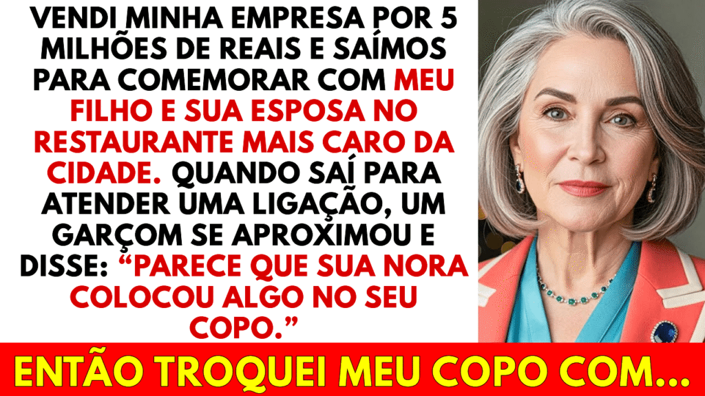 Minha nora colocou algo no meu copo, então troquei minha bebida pela do pai dela. Vinte minutos depois…