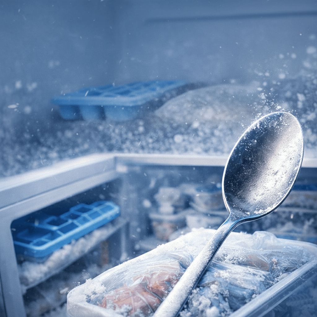 Um truque simples com uma colher no congelador que pode salvar o seu dia — e quase ninguém conhece