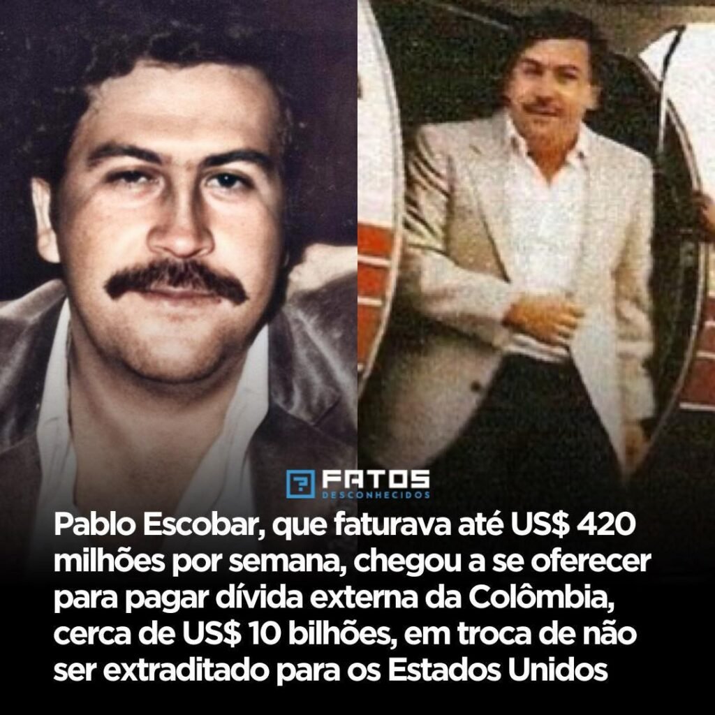 Ele tinha tanto dinheiro que, por um momento, pareceu possível comprar algo que nenhum império deveria vender: a própria **liberdade**. Mas como alguém chega ao ponto de oferecer bilhões a um país inteiro? A resposta começa com um número que, sozinho, já parece exagero: **mais de US$ 400 milhões por semana**. Não por ano, não por mês, mas por semana. E quando uma fortuna cresce nesse ritmo, a pergunta deixa de ser apenas quanto vale esse homem e passa a ser outra, muito mais inquietante: **o que ele acreditava poder negociar com esse poder?** A resposta parece absurda, mas foi exatamente isso que aconteceu. Em vez de pensar pequeno, ele mirou no topo. Se havia uma ameaça capaz de derrubar seu império, essa ameaça tinha nome: **extradição para os Estados Unidos**. E é aqui que tudo começa a ficar mais tenso, porque não se tratava apenas de dinheiro, e sim de sobrevivência. Então surge a dúvida inevitável: **o que alguém faz quando percebe que nem sua fortuna garante proteção total?** Ele tenta transformar riqueza em moeda política. E foi nesse ponto que surgiu uma proposta que atravessou décadas como um dos episódios mais chocantes da história do crime na América Latina. A ideia era simples na aparência e explosiva nas consequências: **pagar a dívida externa da Colômbia**, estimada em cerca de **US$ 10 bilhões**, em troca de uma garantia decisiva — **não ser extraditado**. Mas por que essa oferta causou tanto impacto? Porque ela não era apenas uma demonstração de riqueza. Era uma tentativa direta de reposicionar o jogo. Em vez de agir como um fugitivo encurralado, ele se colocava como alguém capaz de resolver um problema nacional. E isso levanta outra pergunta que prende qualquer leitor até aqui: **como um criminoso conseguiu acumular recursos a ponto de fazer uma proposta desse tamanho parecer minimamente plausível?** A resposta está no centro de um império que operava em escala brutal. O homem por trás dessa oferta era **Pablo Escobar**, líder do **Cartel de Medellín**. Seu nome já carregava medo, influência e uma capacidade financeira fora de qualquer padrão comum. Quando se diz que ele faturava centenas de milhões por semana, não se está falando apenas de luxo ou excesso. Está se falando de um nível de caixa que permitia imaginar o inimaginável. E há um ponto que quase ninguém nota de imediato: **a proposta fazia sentido justamente porque o dinheiro existia**. Só que dinheiro suficiente não significa poder suficiente. E é aqui que muita gente se surpreende. Mesmo com cifras gigantescas, mesmo com a ousadia de oferecer uma saída econômica para o país, a proposta foi **recusada**. Isso transforma toda a história em algo ainda mais revelador, porque mostra o limite entre influência e aceitação. Se ele podia movimentar valores tão absurdos, por que não conseguiu o que queria? Porque o que estava em jogo era maior do que uma conta a ser quitada. A extradição não era apenas um detalhe jurídico; era um símbolo de confronto, pressão internacional e autoridade do Estado. Aceitar aquela oferta significaria muito mais do que receber dinheiro. Significaria abrir espaço para uma troca moral e política impossível de ignorar. E o que acontece depois muda tudo, porque a recusa não apagou a proposta — ela a transformou em um marco. Esse episódio passou a representar algo raro: o instante em que o poder financeiro do narcotráfico tentou se apresentar como solução nacional. Não como ameaça, não como sombra, mas como resposta. E isso torna a história ainda mais perturbadora. Afinal, quando alguém oferece pagar a **dívida externa de um país** para evitar ser enviado a outro, a pergunta final não é apenas sobre riqueza. É sobre até onde esse poder acreditava poder ir. No fim, o governo colombiano não aceitou. A oferta entrou para a história como um dos episódios mais marcantes ligados a **Pablo Escobar** e ao **Cartel de Medellín**. Mas o detalhe que continua ecoando não é só a recusa. É o fato de que a proposta existiu, foi real e expôs, de forma brutal, a escala de dinheiro e ambição envolvida. E talvez seja justamente isso que mantém essa história viva até hoje: não apenas o que foi oferecido, mas o que essa oferta revelou sobre o tamanho do império que a tornou possível.