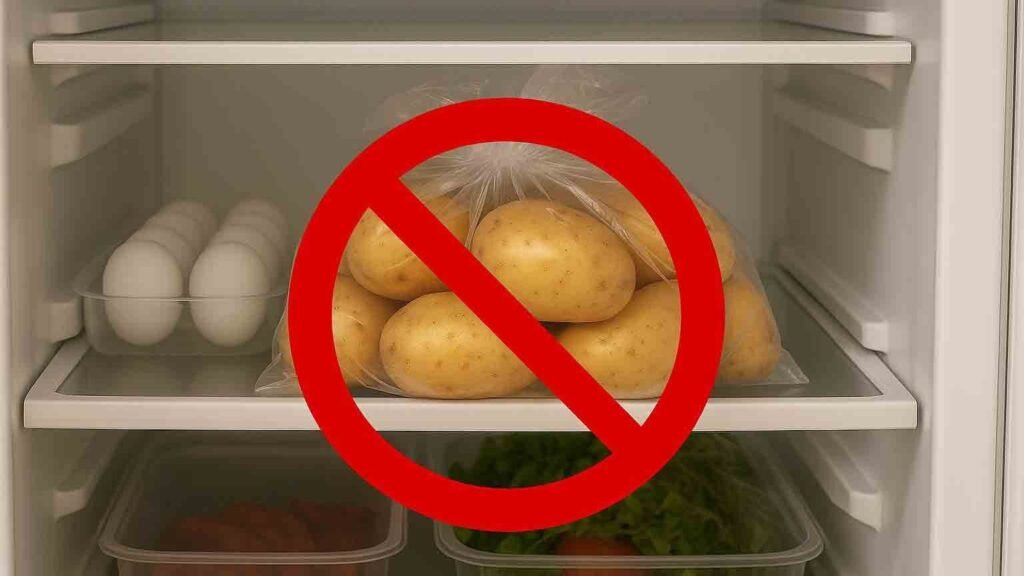 Parece um hábito inocente, mas **guardar esse alimento na geladeira** pode criar um risco que quase ninguém imagina. Como algo tão comum dentro da cozinha poderia se transformar em motivo de alerta? A resposta começa justamente no que muita gente considera uma escolha segura: usar o frio para conservar melhor os alimentos. Afinal, não é isso que a geladeira faz com quase tudo? Na maioria dos casos, sim. Mas existe uma exceção importante, e é aí que muita gente se surpreende. Nem todo alimento reage bem às **baixas temperaturas**, e alguns mudam por dentro de um jeito que não aparece de imediato. O problema é que essa transformação não chama atenção no visual, no cheiro ou no toque. Então como perceber? O primeiro sinal está em uma alteração química silenciosa. Quando esse alimento fica em temperaturas de refrigerador, algo conhecido como **adoçamento pelo frio** começa a acontecer. O nome parece inofensivo, mas o efeito merece atenção. O **amido** presente nele passa a ser convertido em **açúcares simples**, como **glicose** e **frutose**. E por que isso importa tanto? Porque o perigo real não está apenas no armazenamento, mas no que acontece depois. E o que vem em seguida muda tudo. Quando esse alimento, já alterado pelo frio, é preparado em **altas temperaturas**, especialmente na **fritura**, a combinação entre calor intenso e maior concentração de açúcares favorece a formação de **acrilamida**. E por que esse nome deveria preocupar? Porque a **acrilamida** é considerada um **carcinógeno provável** por órgãos internacionais. Isso não significa que o consumo ocasional vá automaticamente causar uma doença, mas indica um risco que não deve ser ignorado, principalmente quando o hábito se repete com frequência. Então o problema é comer esse alimento? Não exatamente. E esse é um ponto importante. O alerta não é sobre proibir o consumo, e sim sobre entender como o **armazenamento inadequado** pode aumentar a formação de substâncias potencialmente nocivas. Em outras palavras, o alimento em si não é o vilão isolado. O que pesa é a soma entre conservação errada e preparo em temperatura elevada. Mas qual alimento é esse? Antes de responder, há um detalhe que quase ninguém percebe: muita gente acredita que refrigerar ajuda a preservar a qualidade, quando, nesse caso, pode fazer justamente o contrário. Além do risco químico, o frio também pode afetar a **textura** e o **sabor**, deixando o alimento diferente do esperado. E se ele ainda parecer normal por fora, como saber se está seguro? A orientação mais segura é observar o estado geral e evitar sinais claros de deterioração. Quando surgem **brotos**, **manchas verdes** ou aspecto muito **enrugado**, o cuidado deve ser redobrado. Isso porque alimentos germinados podem conter **solanina**, um composto tóxico associado a sintomas como **náuseas**, **dor abdominal** e mal-estar. Mas então qual seria a forma correta de guardar? Em vez da geladeira, o ideal é manter esse alimento em **local seco, escuro e fresco**, longe da umidade e da luz direta. Esse tipo de armazenamento ajuda a preservar suas características naturais e reduz a chance de alterações que favoreçam a formação de compostos indesejados no preparo. E é aqui que a maioria se surpreende: o lugar que parecia mais seguro pode ser justamente o menos indicado. No Brasil, a **Anvisa** recomenda cautela com alimentos que podem conter **acrilamida**, e esse monitoramento também existe em outros contextos alimentares. Ainda assim, no dia a dia, muita gente continua repetindo esse erro sem perceber. Talvez porque ele pareça pequeno demais para merecer atenção. Mas pequenos hábitos, quando viram rotina, deixam de ser pequenos. E afinal, de que alimento estamos falando? Das **batatas**. Sim, as batatas que tanta gente coloca na geladeira para “durarem mais” são justamente as que não deveriam estar ali. O frio transforma parte do amido em açúcar, e isso aumenta o risco de formação de **acrilamida** quando elas são **fritas** ou **assadas** em altas temperaturas. Isso quer dizer que você nunca mais deve comer batata? Não. Quer dizer que vale mudar um hábito simples antes que ele se torne um problema invisível. Porque, às vezes, o maior risco não está no alimento que você escolhe, mas no jeito aparentemente certo de guardar aquilo que consome sem pensar duas vezes.