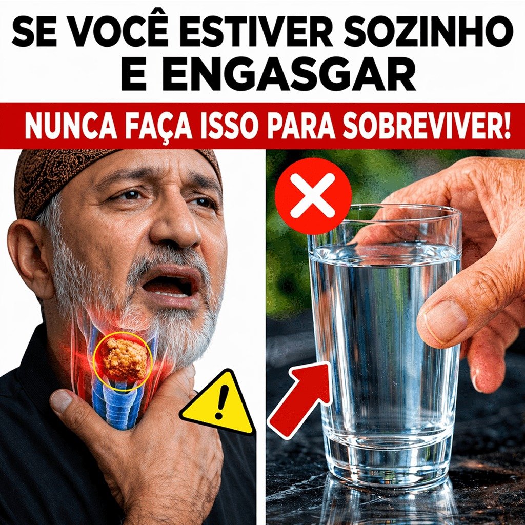 Basta um segundo para o ar sumir — e, quando isso acontece, os próximos **23 segundos** podem decidir tudo. Mas o que fazer quando não há ninguém por perto? E como saber se é apenas um incômodo passageiro ou uma **obstrução real das vias aéreas**? O primeiro sinal está naquilo que o corpo consegue — ou não consegue — fazer. Se ainda for possível **tossir com força**, o melhor é deixar a tosse continuar, porque ela pode expulsar o que está preso naturalmente. Só que a situação muda rápido quando a pessoa já não consegue **falar, respirar adequadamente ou tossir**. E por que isso é tão grave? Porque o **engasgo** acontece quando algo fica preso na garganta ou na traqueia, bloqueando a passagem de ar. Em adultos, isso costuma acontecer por causa de **alimentos**. Em crianças pequenas, o mais comum é a obstrução por **objetos pequenos**. O perigo não está apenas no desconforto: a redução do oxigênio compromete o cérebro em pouco tempo. É por isso que esperar “para ver se melhora” pode ser um erro. Então qual é a primeira atitude? Se a pessoa não consegue falar, chorar ou tossir com força, o socorro deve começar **imediatamente**. Em adultos e crianças acima de 1 ano, a orientação inclui **cinco golpes nas costas** seguidos de **cinco compressões abdominais**. Alguns protocolos usam apenas as compressões abdominais, e ambas as abordagens são consideradas válidas. Mas há um detalhe que quase ninguém percebe: quando você está **sozinho**, o tempo gasto tentando decidir o que fazer pode custar mais do que a própria manobra. E se o engasgado for você? É aqui que muita gente se surpreende. A recomendação é **ligar imediatamente para o 190** ou para o número local de emergência e, em seguida, realizar **compressões abdominais** para tentar expulsar o objeto. Parece simples no papel, mas a urgência muda tudo. Se o celular estiver longe, cada passo até ele vira perda de tempo. Por isso, serviços de emergência reforçam um cuidado essencial, especialmente para **idosos que vivem sozinhos**: manter o celular sempre à mão durante as refeições. Mas como fazer a compressão abdominal? O movimento é direto: posicione o **punho logo acima do umbigo**, segure-o com a outra mão, incline o corpo sobre uma **superfície firme** e faça pressão **para dentro e para cima**. O objetivo é gerar força suficiente para expulsar o que está bloqueando a passagem de ar. O que acontece depois muda tudo, porque, se o objeto sair, a respiração pode voltar rapidamente. Se não sair, a emergência continua e o socorro precisa ser mantido sem demora. E se a vítima perder a consciência? Nesse ponto, a situação entra em outro nível de gravidade. A orientação é iniciar **imediatamente a RCP**, com **compressões torácicas** e **respirações de resgate**. Se você estiver sozinho prestando socorro a outra pessoa, comece com os golpes nas costas e as compressões abdominais. Depois, ligue para o **192 SAMU** ou para o número de emergência da sua região. Se houver alguém por perto, peça que essa pessoa faça a ligação enquanto o atendimento continua. Mas e quando o engasgo acontece com um bebê? Aqui tudo muda de forma importante. Em bebês com menos de 1 ano, não se usam compressões abdominais. O bebê deve ser colocado **de bruços sobre o antebraço**, apoiado na coxa, com a **cabeça mais baixa que o corpo**. Em seguida, devem ser dadas **cinco batidas leves, porém firmes, no centro das costas** com a palma da mão. Se não houver resposta, o bebê deve ser virado de barriga para cima, ainda com a cabeça mais baixa que o tronco, para receber **cinco compressões no tórax com dois dedos**, logo abaixo da linha dos mamilos, pressionando cerca de **4 cm**. Alterna-se entre as batidas e as compressões até que ele volte a respirar. E o ponto principal, afinal, qual é? Não é apenas saber que o engasgo é perigoso. É entender que, quando a pessoa está **sozinha**, a reação precisa ser **imediata**, objetiva e sem hesitação: chamar ajuda e tentar desobstruir as vias aéreas com a técnica correta. Porque, no fim, o mais assustador no engasgo não é o barulho — é justamente quando não há som nenhum. E esse é o detalhe que faz muita gente perceber tarde demais que a emergência já começou.