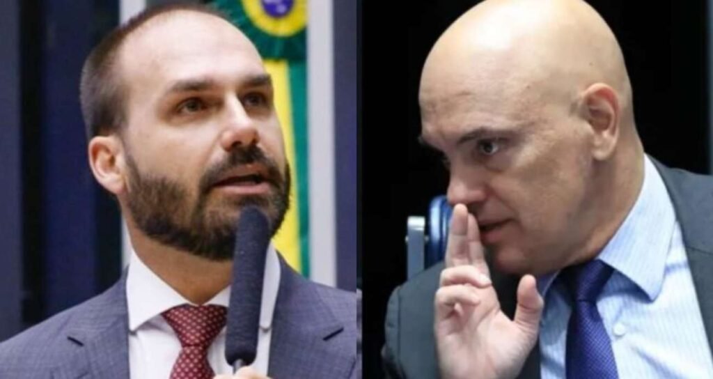 A ofensiva foi direta, mas o que exatamente levou um deputado do **PT** a pedir ao **STF** a **extradição** e até a inclusão de **Eduardo Bolsonaro** na lista de difusão vermelha da **Interpol**? A resposta começa com um movimento formal feito em Brasília e avança para uma acusação que, segundo o pedido, ultrapassa o campo da disputa política comum. Quem tomou essa iniciativa? Foi o deputado federal **Lindbergh Farias (PT-RJ)**, que apresentou ao ministro **Alexandre de Moraes** um pedido formal contra o ex-deputado. Quando isso aconteceu? De acordo com as informações disponíveis, a solicitação foi protocolada nesta **segunda-feira, 6/4**. Mas por que o pedido foi apresentado? Segundo o documento, **Eduardo Bolsonaro** estaria promovendo articulações com autoridades dos **Estados Unidos** com o objetivo de pressionar membros do **Tribunal Superior Eleitoral**, o **TSE**. Essa é a base da argumentação levada ao Supremo. E qual foi o ponto central levantado por Lindbergh? Ele sustenta que as falas de Eduardo não se enquadrariam mais nos limites da crítica política tradicional. Em vez disso, o deputado afirma que haveria uma atuação com potencial de pressionar instituições brasileiras a partir do exterior. Isso ficou restrito a uma crítica sobre declarações públicas? Não. O pedido também associa a permanência de **Eduardo Bolsonaro** fora do país a um possível risco para o andamento do processo em que ele é réu, relacionado à **suposta trama golpista**. Com isso, a argumentação não se limita ao conteúdo das falas, mas alcança também a situação do ex-parlamentar no exterior. E o que Lindbergh pediu, na prática, ao ministro Alexandre de Moraes? O requerimento encaminhado ao **STF** inclui duas medidas: a **extradição** de Eduardo Bolsonaro e a inserção de seu nome nos registros da **Interpol**. Por que isso importa? Porque a difusão vermelha pode ampliar o alcance de eventuais ações judiciais em âmbito internacional. Houve reação de Eduardo Bolsonaro? Sim. Ele comentou a possibilidade de **sanções internacionais** envolvendo autoridades brasileiras. Essa manifestação aparece no contexto da controvérsia que motivou o pedido apresentado ao Supremo. Mas o que, afinal, está em jogo nesse episódio? De um lado, há a iniciativa de **Lindbergh Farias**, que levou ao STF a tese de que a atuação de Eduardo no exterior justificaria medidas de alcance internacional. De outro, há a manifestação de **Eduardo Bolsonaro** sobre a possibilidade de sanções internacionais envolvendo autoridades do Brasil. Qual é, então, a informação completa que emerge desse caso? Que o deputado federal **Lindbergh Farias (PT-RJ)** protocolou em **6/4**, junto ao ministro **Alexandre de Moraes**, um pedido formal de **extradição** de **Eduardo Bolsonaro** e de inclusão de seu nome na lista de difusão vermelha da **Interpol**, sob a alegação de que o ex-deputado estaria articulando com autoridades dos **Estados Unidos** para pressionar integrantes do **TSE** e de que sua permanência no exterior representaria risco ao andamento do processo em que ele é réu, ligado à **suposta trama golpista**; em paralelo, **Eduardo Bolsonaro** comentou a possibilidade de **sanções internacionais** envolvendo autoridades brasileiras.