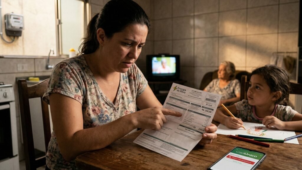 Você pode estar pagando mais na conta de luz sem perceber, mesmo tendo direito a desconto. Como isso acontece? Em muitos casos, a resposta está em um detalhe que passa despercebido por quem recebe **benefício social** e acredita que o abatimento já está sendo aplicado automaticamente. Mas será que basta estar dentro das regras para pagar menos? Nem sempre. Quem pode enfrentar esse problema? Famílias que já se enquadram nas condições para receber desconto na tarifa de energia, mas continuam recebendo uma cobrança acima do que deveria. Por que isso acontece? Porque o direito ao desconto pode esbarrar em pendências simples, mas decisivas, como o **CadÚnico atualizado**, os **dados da residência** corretos e a conferência da própria **conta de energia**. Se a família já atende aos critérios, por que o valor continua alto? Porque o enquadramento não depende apenas da condição social. É preciso que as informações estejam corretas e compatíveis entre os cadastros. O que isso significa na prática? Que um cadastro desatualizado ou divergente pode impedir a aplicação do desconto, mesmo quando a família já poderia estar pagando menos. E onde costuma estar o erro? Muitas vezes, no próprio **CadÚnico**. Se os dados não estiverem atualizados, a identificação da família pode não ocorrer da forma esperada. Isso levanta outra dúvida: atualizar o cadastro faz diferença real? Faz, porque esse é um dos pontos que podem influenciar diretamente no reconhecimento do direito ao desconto na energia elétrica. Só o CadÚnico pode causar esse problema? Não. Os **dados da residência** também entram nessa conta. Se houver inconsistência entre as informações registradas e a unidade consumidora vinculada à conta de luz, o desconto pode não aparecer. E como alguém percebe isso? Justamente ao notar que a cobrança segue alta, mesmo quando a família já se encaixa nas regras. Então basta esperar que a situação se resolva sozinha? Não é o que os indícios mostram. A falta de **conferência da conta** é outro fator importante. Muita gente recebe a fatura, paga e segue a rotina sem verificar se o desconto está sendo aplicado corretamente. O problema é que, sem essa checagem, o valor acima do devido pode continuar vindo mês após mês. Mas como saber se há algo errado? O primeiro sinal é simples: a família recebe benefício social, se enquadra nas regras de desconto e, ainda assim, a conta de energia não reflete essa condição. Isso significa que o desconto foi negado? Não necessariamente. Pode significar apenas que há alguma pendência cadastral ou alguma informação que precisa ser ajustada. Esse tipo de situação é rara? A descrição indica que não. Ao contrário, sugere que **muita gente** ainda não percebeu esse detalhe importante. E por que tanta gente não percebe? Porque a cobrança da energia costuma ser tratada como uma despesa fixa, e nem sempre há o hábito de verificar se todos os direitos previstos estão sendo efetivamente aplicados. O que merece atenção imediata? Três pontos: **CadÚnico atualizado**, **dados corretos da residência** e **conferência da conta de energia**. Parece pouco? Pode parecer, mas são justamente esses detalhes que podem explicar por que uma família com direito ao desconto continua pagando mais do que deveria. E qual é a consequência de ignorar isso? Continuar arcando com uma conta acima do valor esperado, mesmo estando dentro das regras. Dá para evitar? A informação disponível aponta que sim, desde que a família observe esses pontos e verifique se o desconto está de fato refletido na cobrança. No fim, a questão não é apenas ter direito, mas garantir que esse direito esteja sendo reconhecido. E o que precisa estar em ordem para isso acontecer? **CadÚnico atualizado**, **dados da residência sem divergências** e **conferência da conta de energia** para verificar se o desconto foi aplicado como deveria.