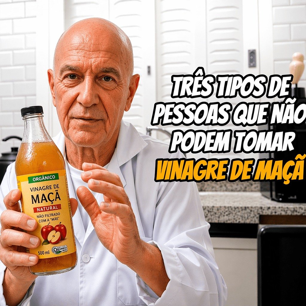 Parece inofensivo, quase um ritual saudável, mas para algumas pessoas o **vinagre de maçã** pode fazer exatamente o oposto do que promete. Como algo tão associado ao bem-estar pode se transformar em problema? A resposta está no que muita gente ignora: nem tudo que é natural é automaticamente seguro para todos. E esse é o ponto que costuma passar despercebido quando o assunto vira dica rápida, receita caseira ou hábito diário. Então o vinagre de maçã faz mal? Não exatamente. Ele é um produto **natural**, **orgânico** e bastante reconhecido por seus possíveis benefícios. Mas isso significa que qualquer pessoa pode consumir sem pensar duas vezes? Não. E é justamente aí que começa a parte mais importante. Quem deveria prestar mais atenção antes de usar? Antes de responder diretamente, vale entender uma diferença que muda tudo: o mesmo produto que pode ajudar em uma situação pode piorar outra. Parece contraditório? Só até olhar mais de perto. Por exemplo, ele pode ser útil para quem sofre com **indigestão**. Por quê? Porque pode auxiliar no equilíbrio do **ácido estomacal**, favorecendo a digestão e até a absorção de nutrientes como a **vitamina B12**. Mas se ele ajuda o estômago, por que tanta cautela? Porque há um detalhe que quase ninguém percebe: ajudar a digestão não significa ser bem tolerado em qualquer quadro digestivo. E é aqui que muita gente se surpreende. Quem convive com **gastrite** ou **refluxo** não deveria consumir vinagre de maçã. O motivo é simples, mas sério: ele continua sendo uma substância **ácida**. Mesmo sendo menos ácido que o limão, ainda pode **agravar** esses quadros. Mas isso vale para qualquer desconforto no estômago? Não. E essa distinção é essencial. Para **indigestão**, ele pode ajudar. Para **gastrite** ou **refluxo**, deve ser evitado. Parece um detalhe pequeno, mas é justamente esse tipo de confusão que leva muita gente a insistir em algo que pode piorar os sintomas. Só que o alerta não para no sistema digestivo. Existe outro grupo que precisa de atenção ainda maior. Quem seria? Pessoas com **doença renal** ou que fazem uso de **medicamentos diuréticos**. E o que isso tem a ver com vinagre de maçã? Tem a ver com um mineral que o corpo precisa manter em equilíbrio: o **potássio**. O que acontece depois muda tudo, porque o vinagre de maçã pode interferir nesses níveis. E por que isso preocupa tanto? Porque muitos diuréticos, como **furosemida**, **hidroclorotiazida** e **espironolactona**, já reduzem naturalmente o potássio no organismo. Quando essa queda se soma a outro fator que também pode mexer nesse equilíbrio, o risco aumenta. E no caso de quem tem doença renal? A situação exige ainda mais cuidado. Isso porque os rins têm papel importante na regulação do potássio, e quando existe alguma **doença renal**, essa capacidade pode estar comprometida. Resultado: o organismo fica mais vulnerável a **desequilíbrios perigosos**. Mas há mais um ponto que muita gente só percebe tarde demais. Se o problema não está no estômago nem nos rins, ainda existe algum risco? Sim, e ele aparece onde poucos imaginam: nos **dentes**. Como assim? O contato frequente com o vinagre de maçã pode desgastar o **esmalte dentário**. E por que isso importa? Porque esse desgaste pode provocar ou intensificar a **sensibilidade dentária**, algo que começa de forma discreta e pode se tornar bastante incômodo com o tempo. Existe alguma forma de reduzir esse efeito? Sim. Uma medida simples é consumi-lo com **canudo**, diminuindo o contato direto com a superfície dos dentes e ajudando a preservar o esmalte. Isso elimina totalmente o risco? Não, mas reduz a exposição direta. Então, afinal, quem são as três pessoas que não devem tomar vinagre de maçã? Quem tem **gastrite ou refluxo**. Quem possui **doença renal** ou usa **diuréticos**. E quem sofre com **sensibilidade dentária** também precisa de atenção redobrada, já que o uso frequente pode piorar o desgaste do esmalte. Isso significa que o vinagre de maçã deve ser descartado por completo? Não. Ele pode ser um aliado real quando usado de forma **consciente** e no contexto certo. Mas o ponto principal, aquele que muita gente só entende tarde, é que o benefício depende menos da fama do produto e mais de **quem está usando**. E essa diferença, embora pareça pequena, é exatamente o que separa um hábito saudável de um risco silencioso.