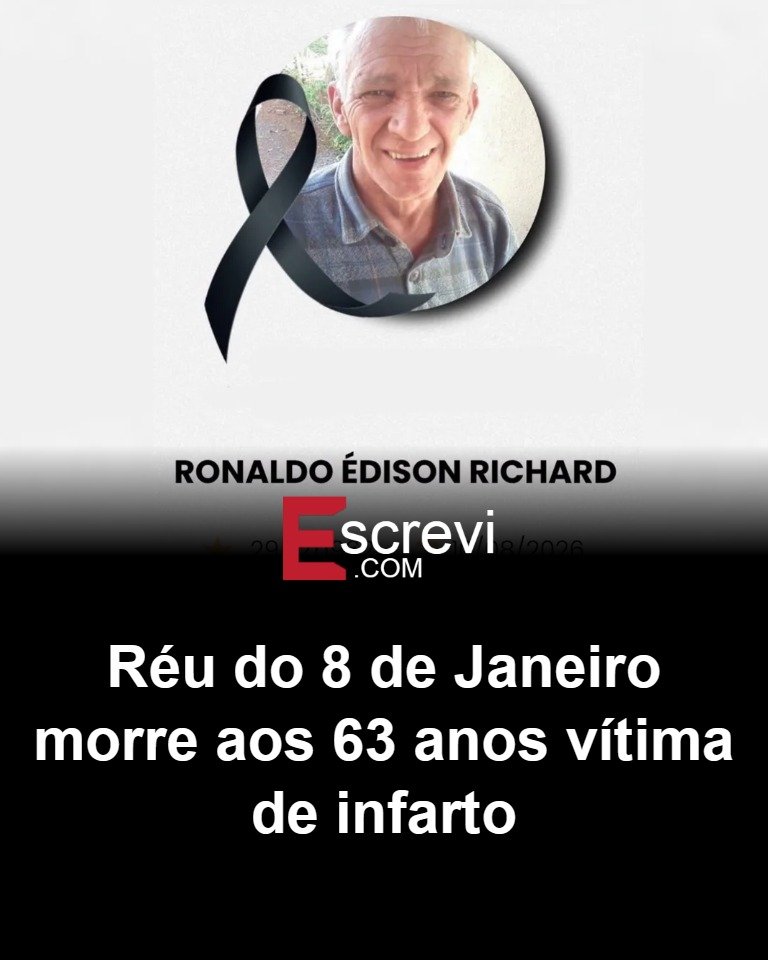 Mais um brasileiro comum, réu primário, com bons antecedentes, passa anos com a vida pendurada em um processo que parece não ter fim. Enquanto a esquerda posa de defensora da democracia e o STF segue tratando o 8 de janeiro como caso de exceção, famílias inteiras vivem um calvário silencioso, longe dos holofotes e da blindagem reservada a poderosos amigos do sistema. Por que só um lado paga? A perseguição se concentra em cidadãos ligados à direita, enquanto figuras da esquerda, mesmo com histórico de escândalos, seguem livres, comentando política em palco e TV. A narrativa oficial fala em "golpe de Estado", mas ignora que muitos réus nunca quebraram nada, não lideraram nada e, como no caso de Ronaldo Édison Richard, são acusados até por simplesmente autorizar a saída de um ônibus. Quem responde por essa pressão toda? Ronaldo, de 63 anos, réu do 8 de janeiro, morreu vítima de infarto em Santa Rosa, no Rio Grande do Sul, segundo a Associação de Familiares e Vítimas do 8/1. Ele respondia em liberdade, mas com a marca de "golpista" nas costas, denunciado pela PGR por golpe de Estado, associação criminosa, dano e depredação do patrimônio público. A defesa sempre negou que ele tivesse financiado caravana para Brasília, afirmando que apenas assinou autorização para o ônibus sair da garagem. Quantas vidas serão destruídas ainda? Enquanto isso, o STF recebeu a denúncia e o processo seguia arrastado. Ronaldo morreu sem ver o fim da ação que marcou sua vida e a de sua família. A própria Asfav o chama de mais uma vítima do 8 de janeiro. Vítima de quê, exatamente? Da violência física ou da violência de um sistema que escolhe quem deve ser esmagado? Quem consola essa família hoje? O país assiste, cansado, a um padrão: dureza máxima para quem é associado à direita, compreensão infinita para aliados da esquerda. Ronaldo se vai sem sentença final, mas com a reputação destruída. E fica a pergunta que ecoa em milhões de brasileiros: até quando essa justiça de dois pesos e duas medidas vai seguir fazendo vítimas em silêncio?