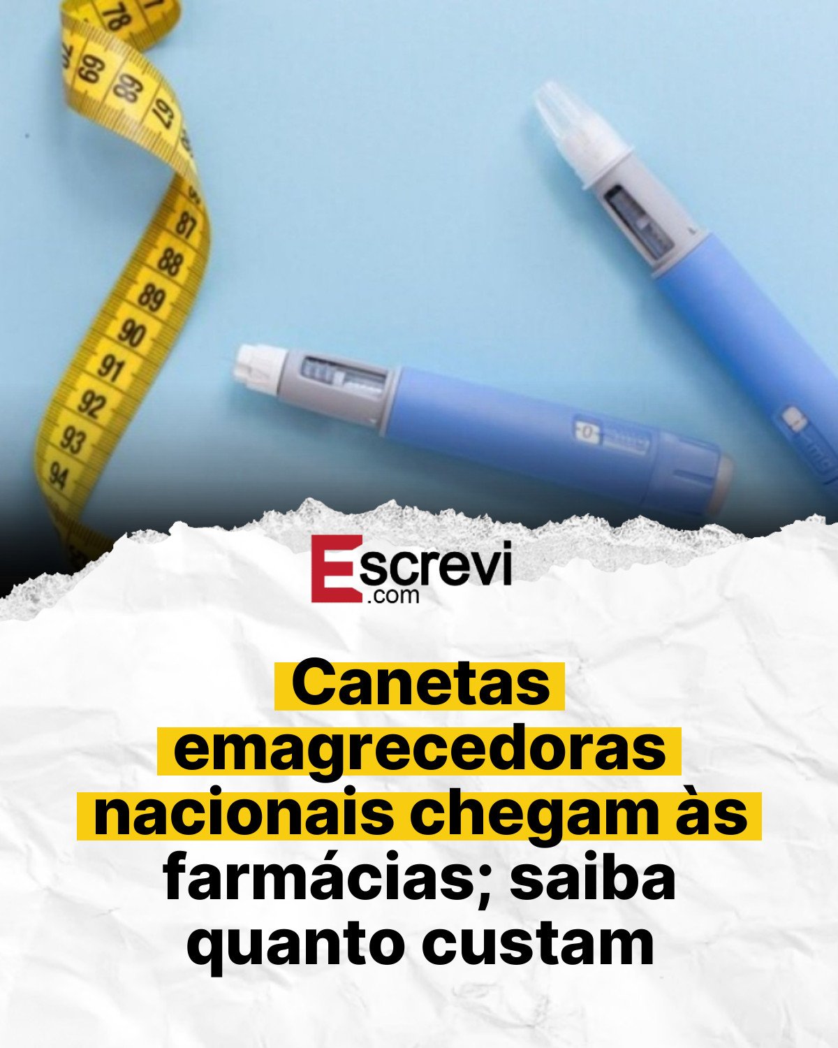Canetas emagrecedoras nacionais chegam às farmácias; saiba quanto custam card branco