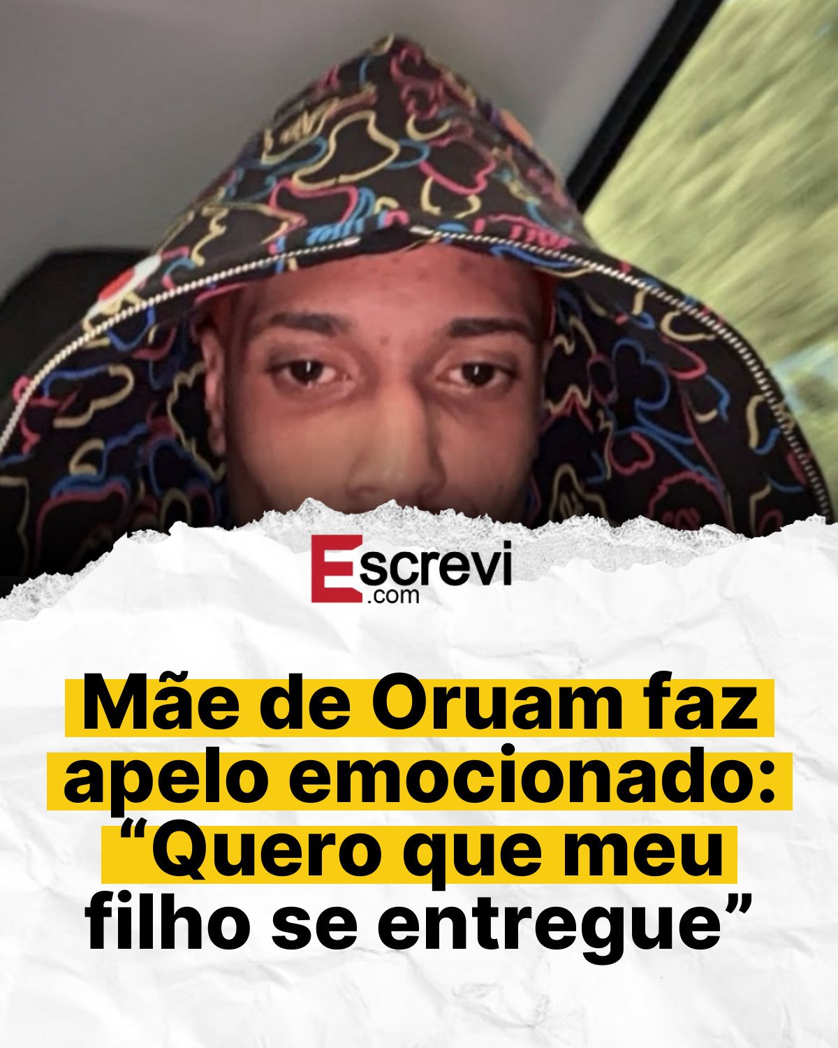 Mãe de Oruam faz apelo emocionado: “Quero que meu filho se entregue” card branco