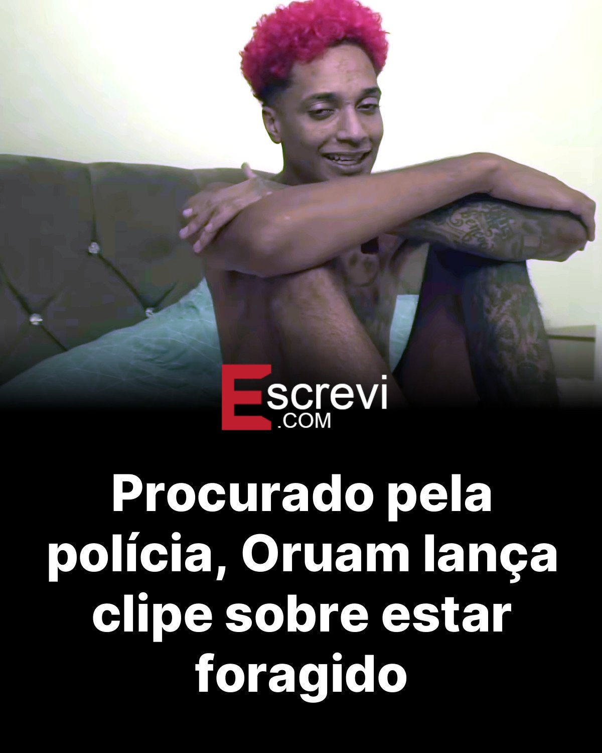 Procurado pela polícia, Oruam lança clipe sobre estar foragido card preto