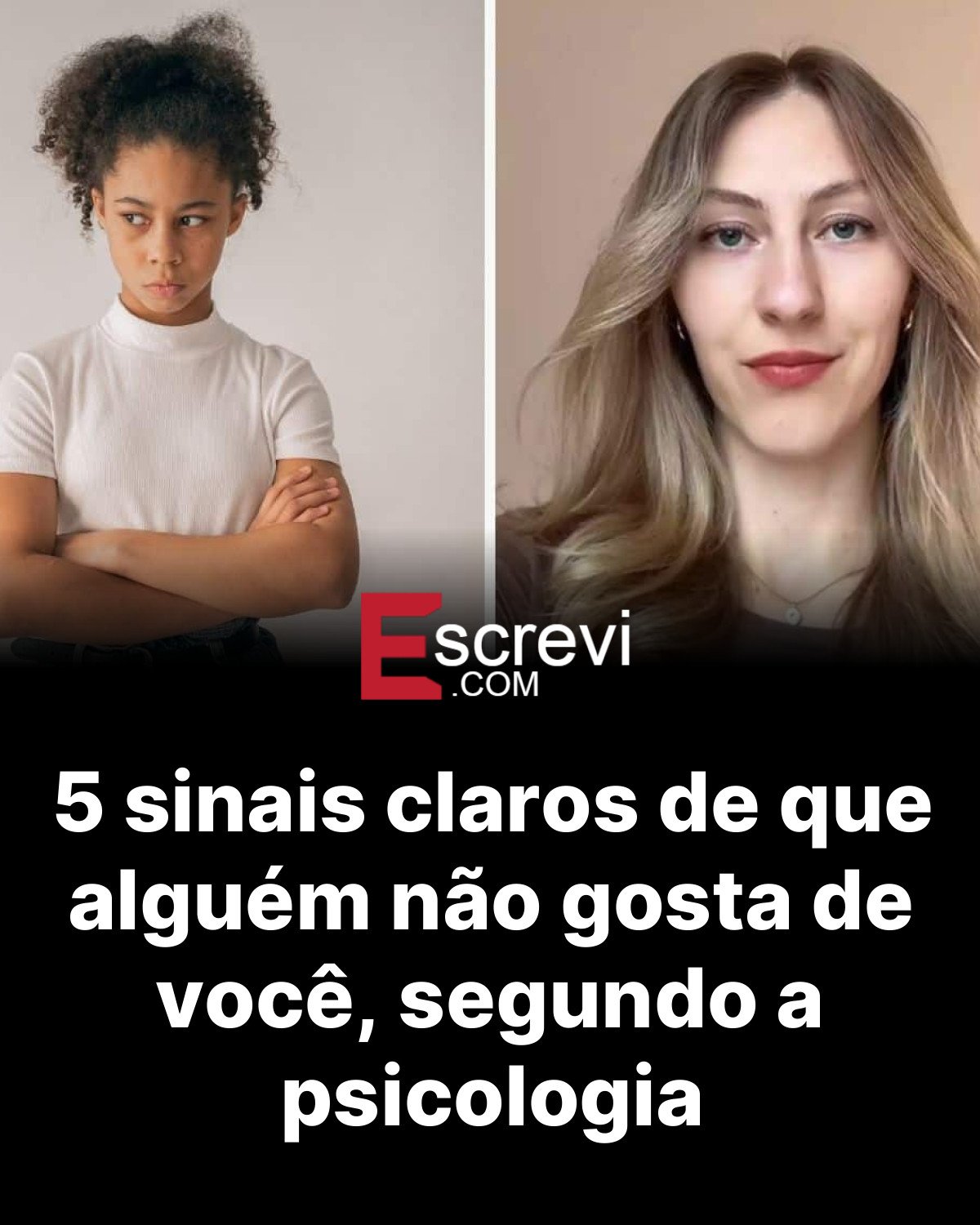 5 sinais claros de que alguém não gosta de você, segundo a psicologia card preto