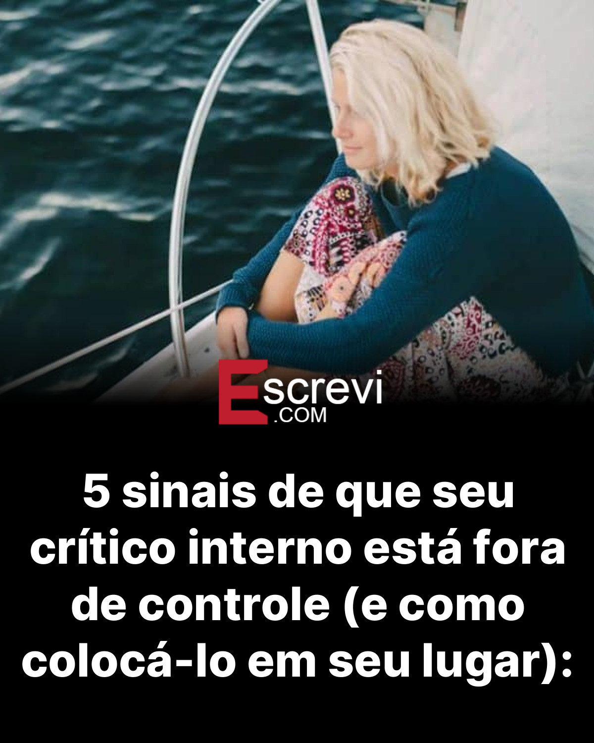 5 sinais de que seu crítico interno está fora de controle (e como colocá-lo em seu lugar): card preto