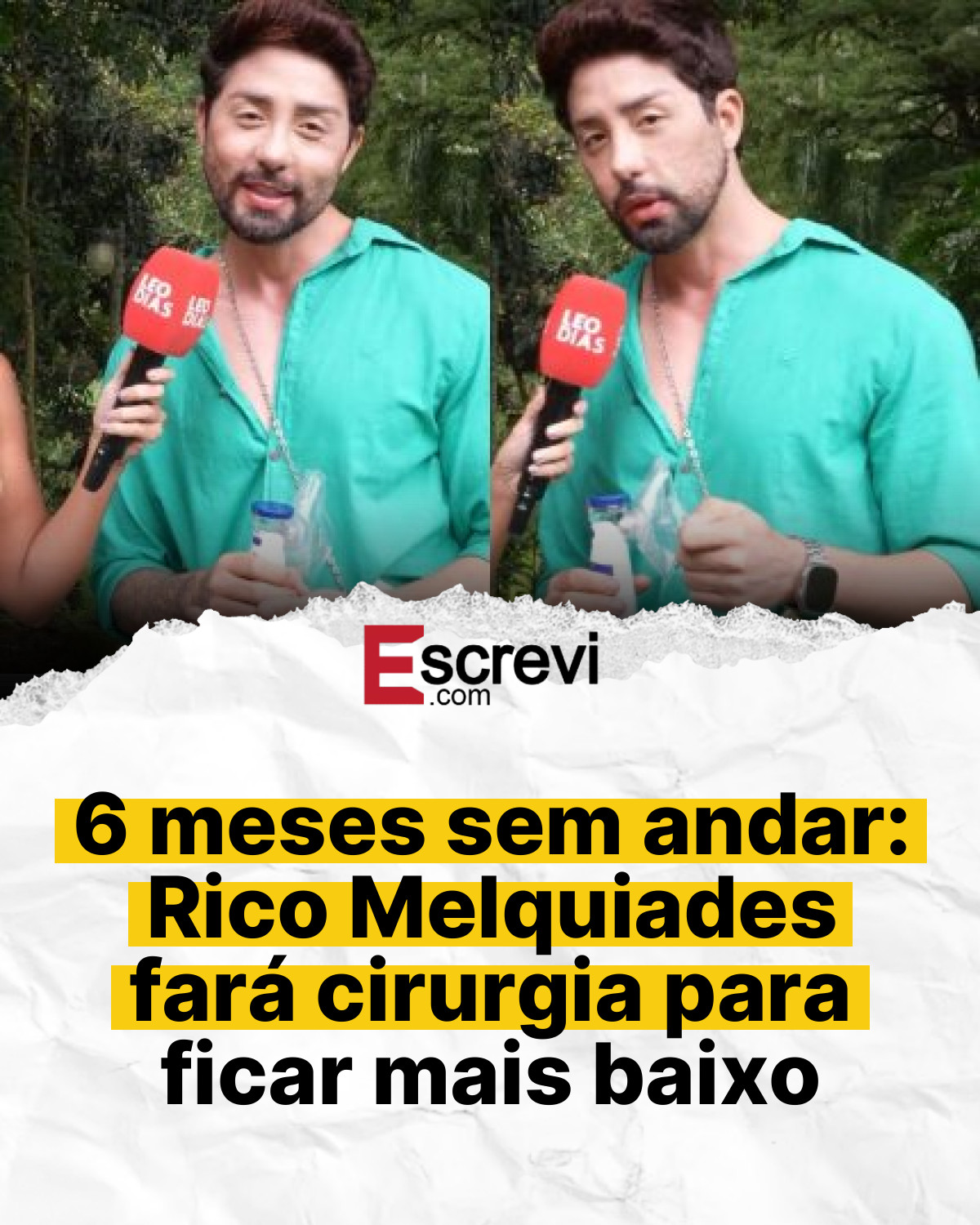 6 meses sem andar: Rico Melquiades fará cirurgia para ficar mais baixo card branco