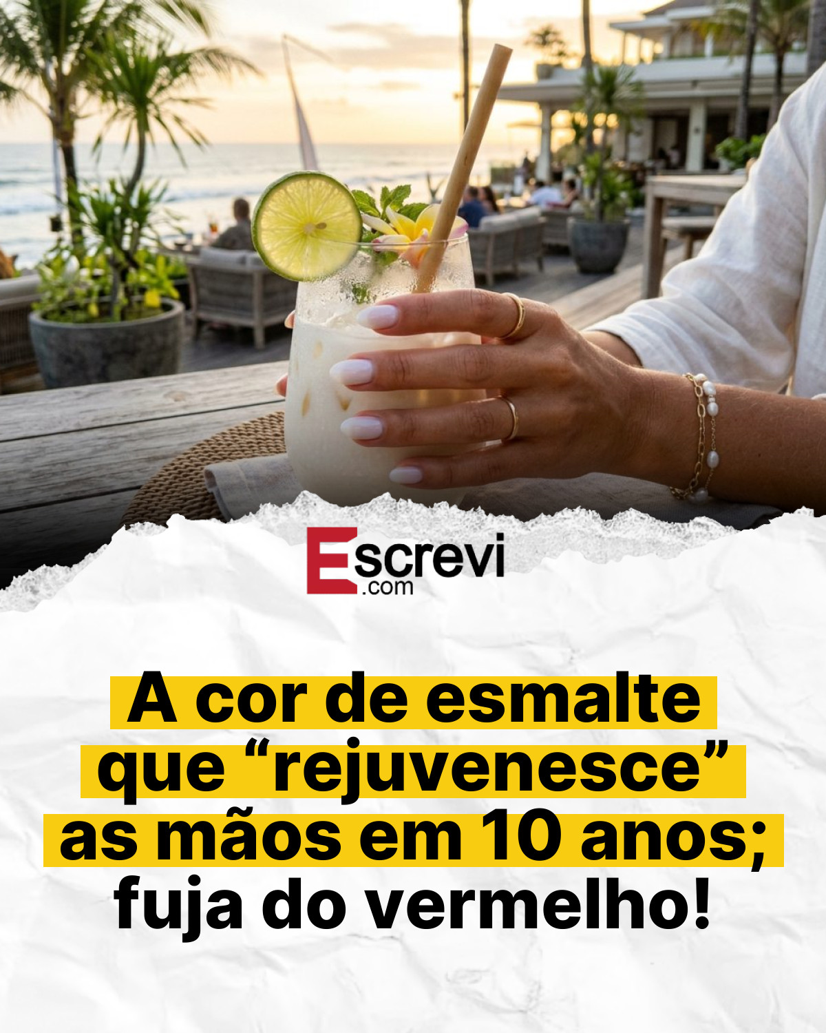 A cor de esmalte que “rejuvenesce” as mãos em 10 anos; fuja do vermelho! card branco