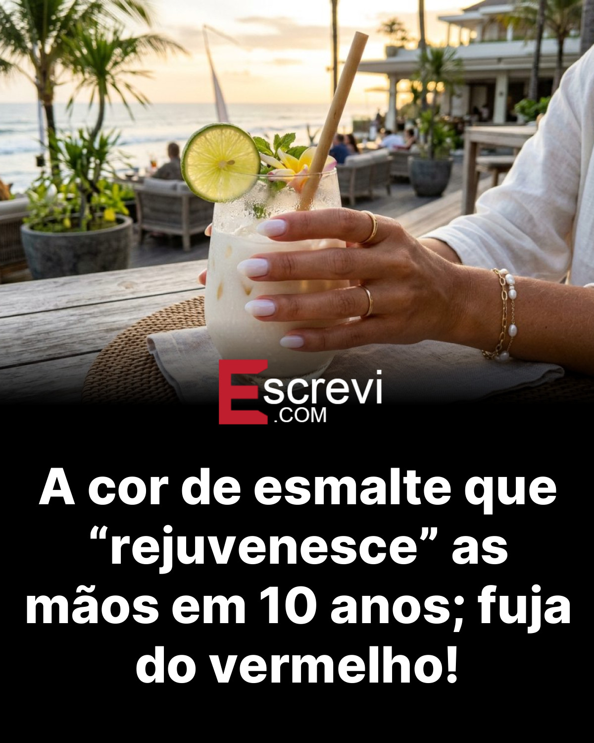 A cor de esmalte que “rejuvenesce” as mãos em 10 anos; fuja do vermelho! card preto