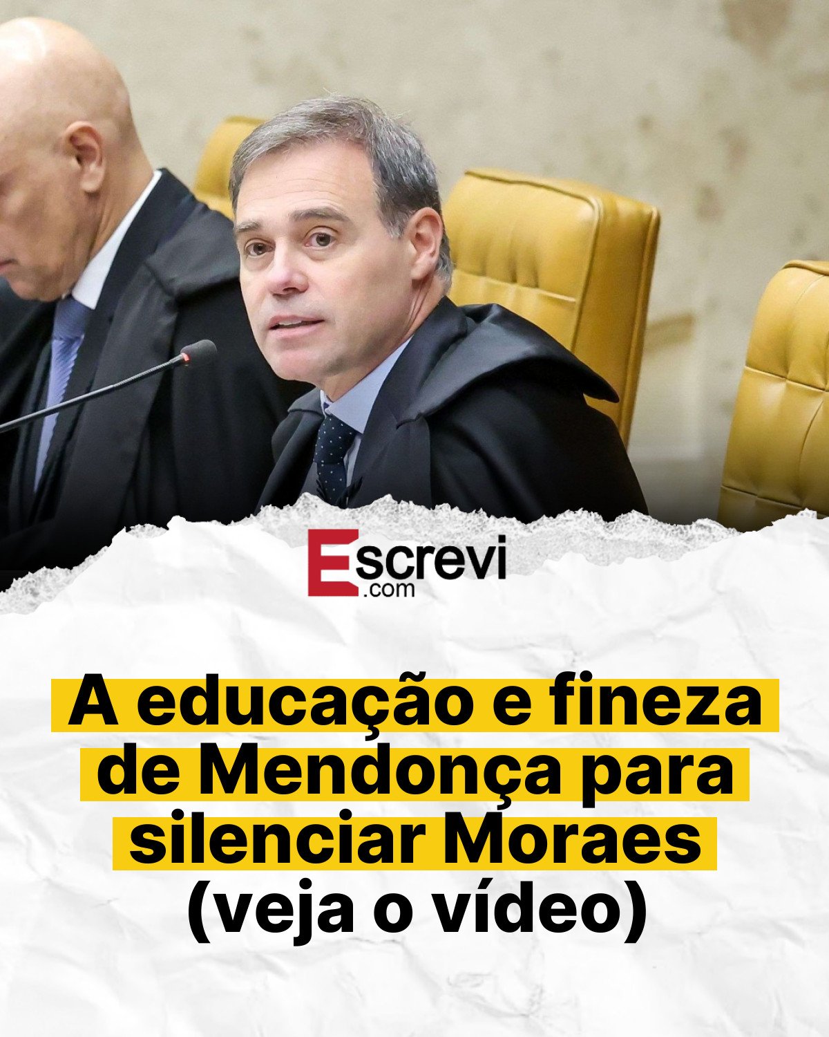A educação e fineza de Mendonça para silenciar Moraes (veja o vídeo) card branco