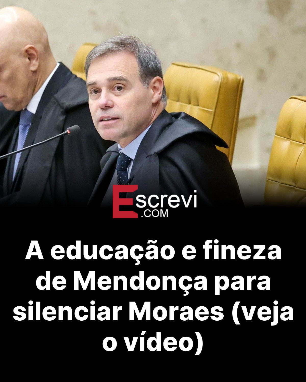A educação e fineza de Mendonça para silenciar Moraes (veja o vídeo) card preto
