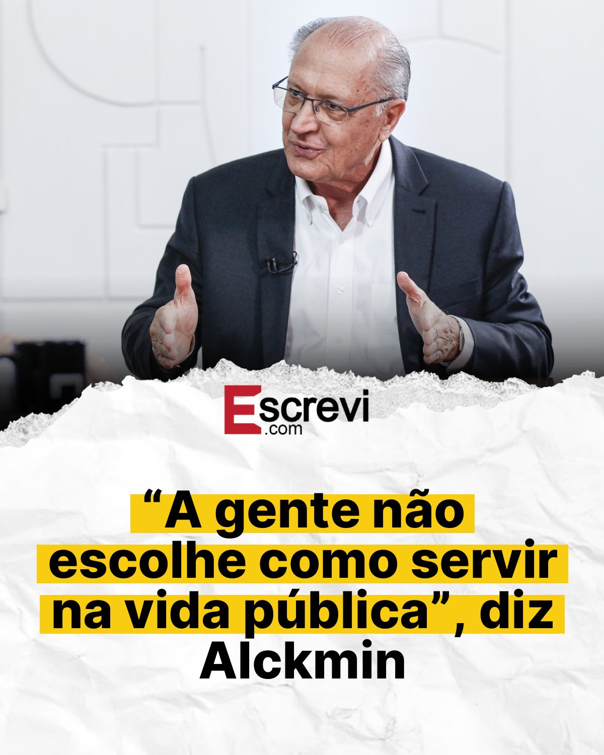 “A gente não escolhe como servir na vida pública”, diz Alckmin card branco