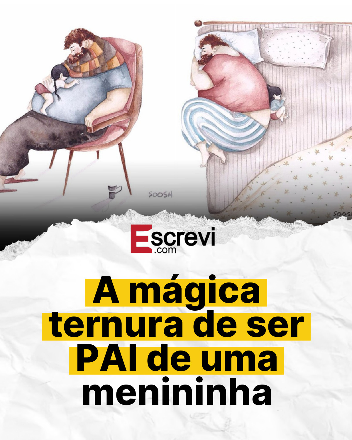 A mágica ternura de ser PAI de uma menininha card branco