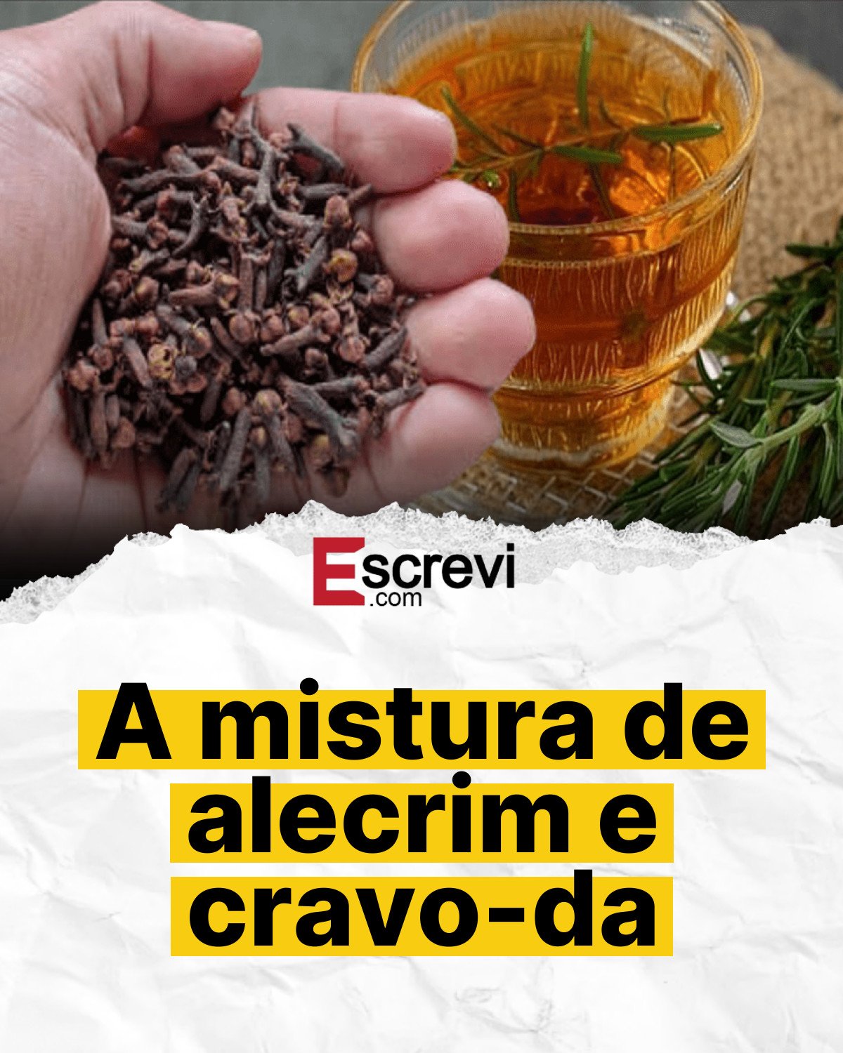 A mistura de alecrim e cravo-da card branco