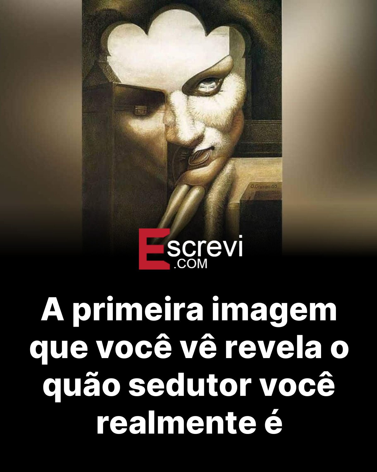 A primeira imagem que você vê revela o quão sedutor você realmente é card preto