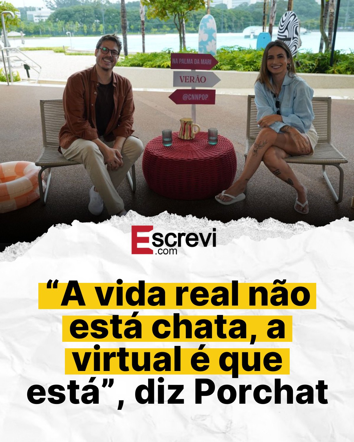 “A vida real não está chata, a virtual é que está”, diz Porchat card branco