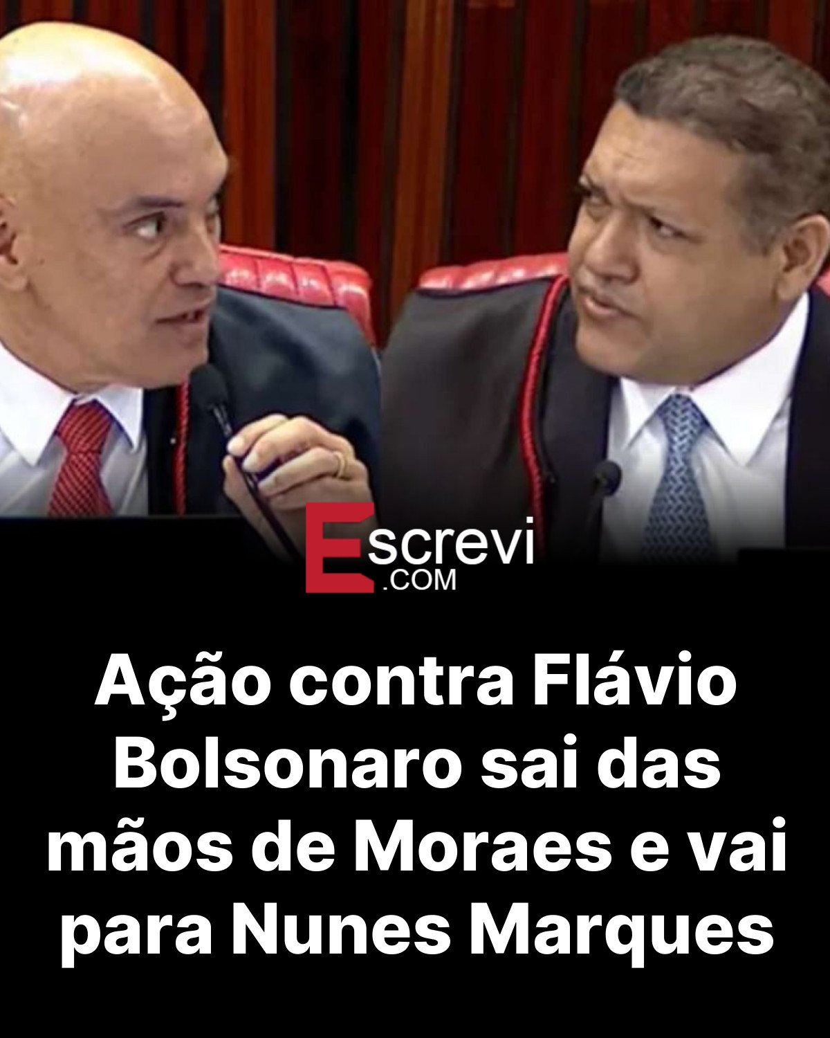 Ação contra Flávio Bolsonaro sai das mãos de Moraes e vai para Nunes Marques card preto
