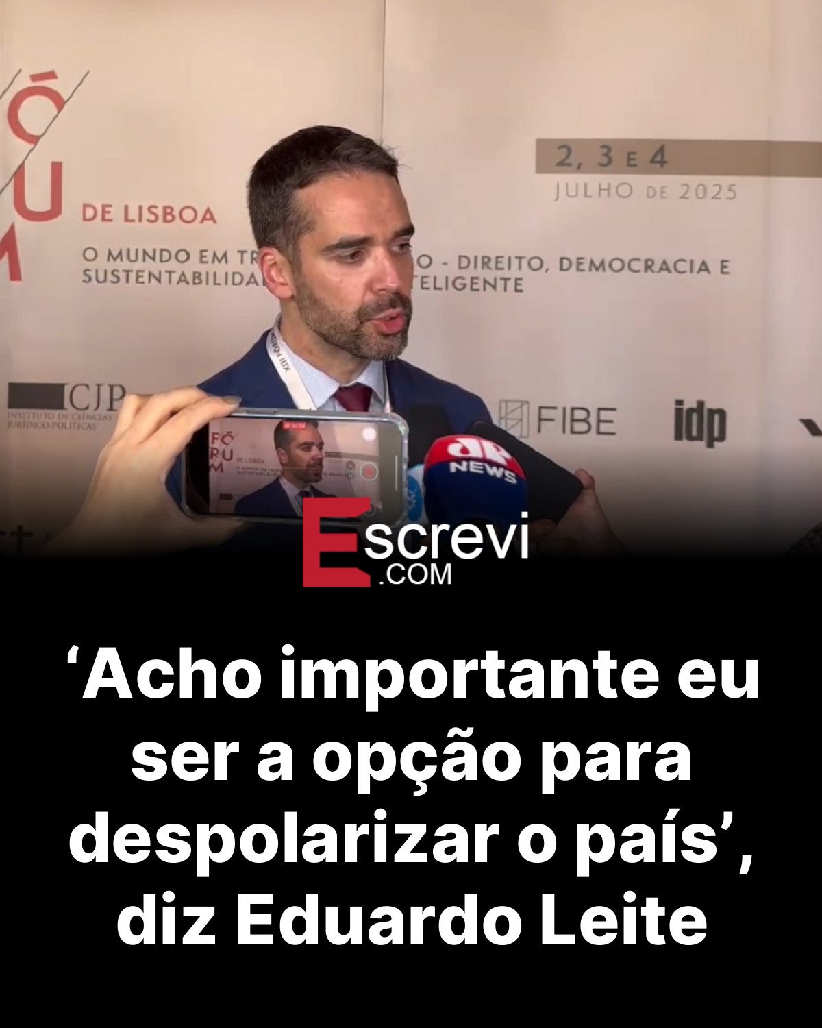 ‘Acho importante eu ser a opção para despolarizar o país’, diz Eduardo Leite card preto