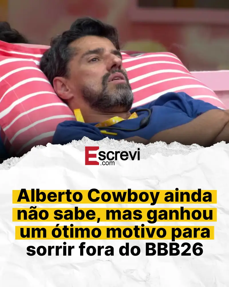 Alberto Cowboy ainda não sabe, mas ganhou um ótimo motivo para sorrir fora do BBB26 card branco