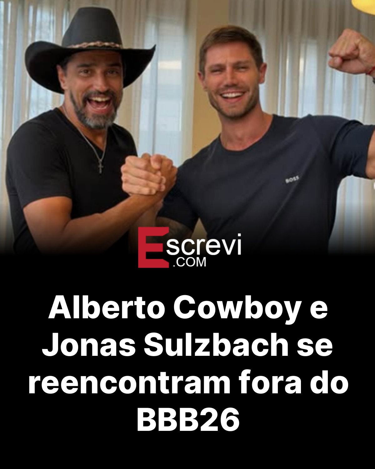 Alberto Cowboy e Jonas Sulzbach se reencontram fora do BBB26 card preto