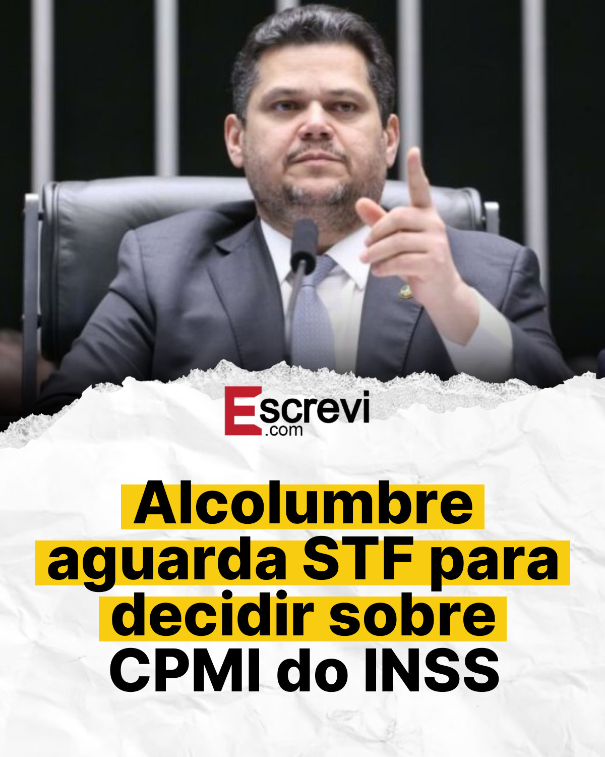 Alcolumbre aguarda STF para decidir sobre CPMI do INSS card branco