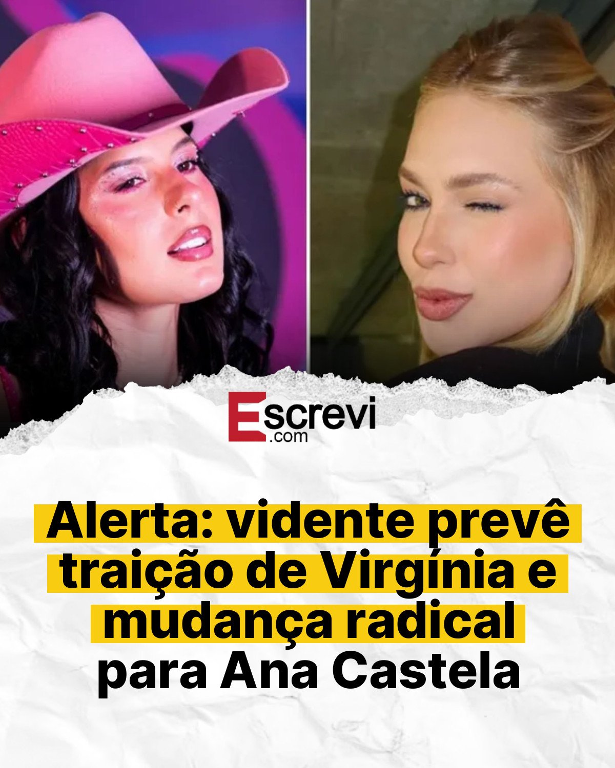 Alerta: vidente prevê traição de Virgínia e mudança radical para Ana Castela card branco