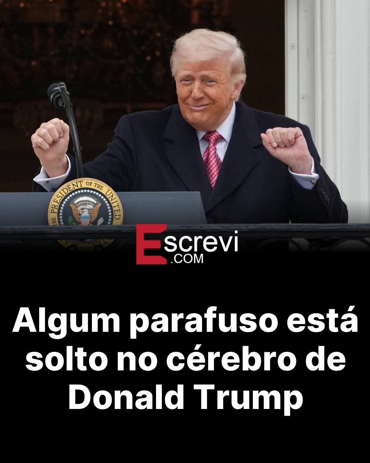 Algum parafuso está solto no cérebro de Donald Trump card preto
