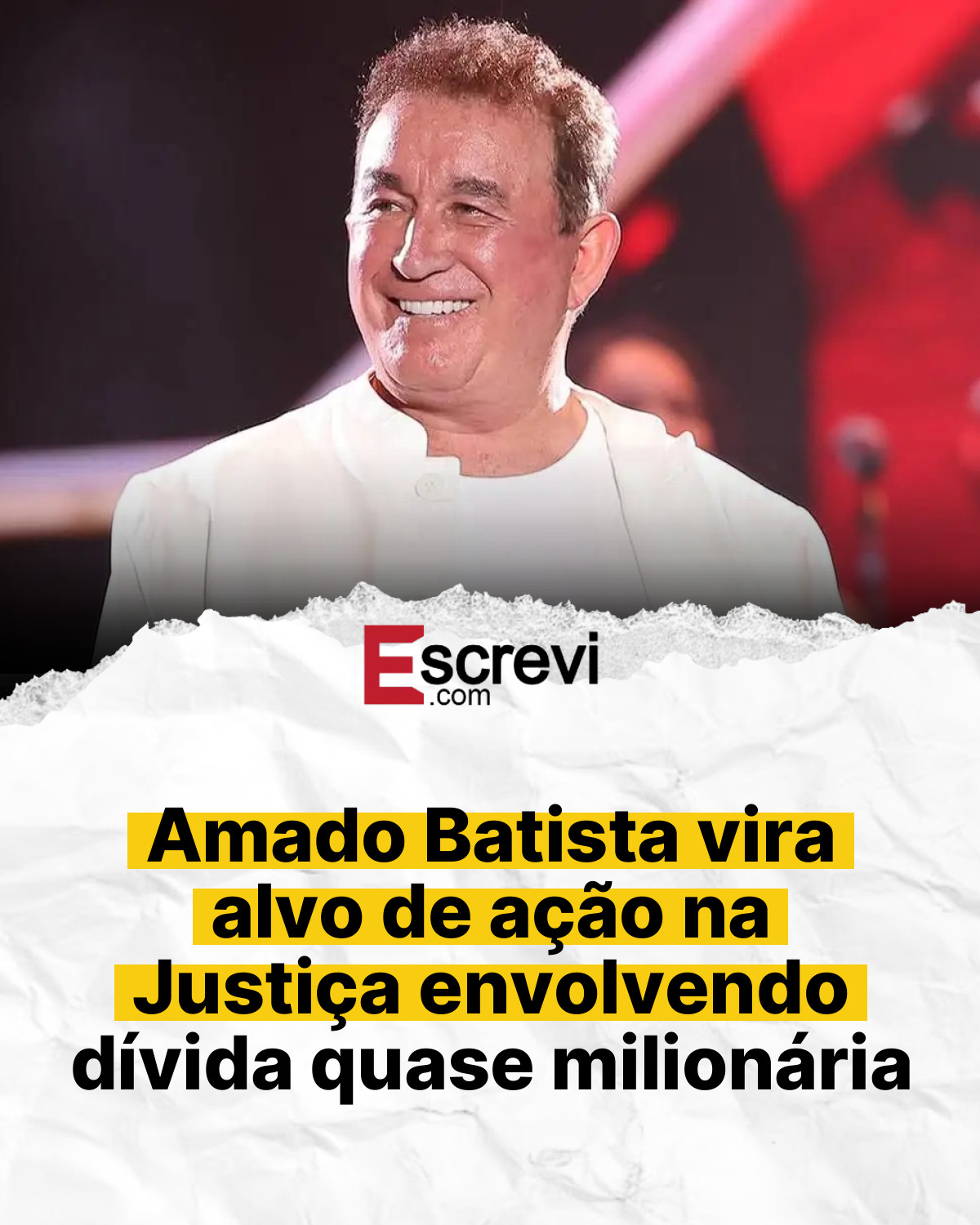 Amado Batista vira alvo de ação na Justiça envolvendo dívida quase milionária card branco