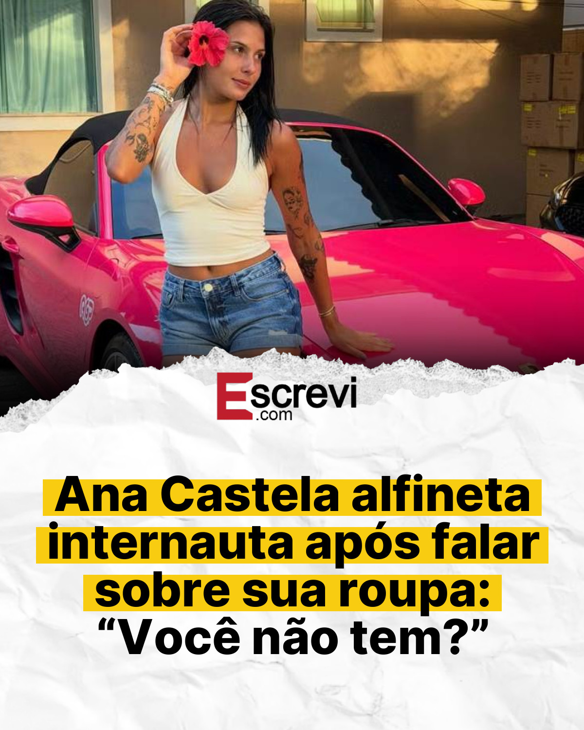 Ana Castela alfineta internauta após falar sobre sua roupa: “Você não tem?” card branco