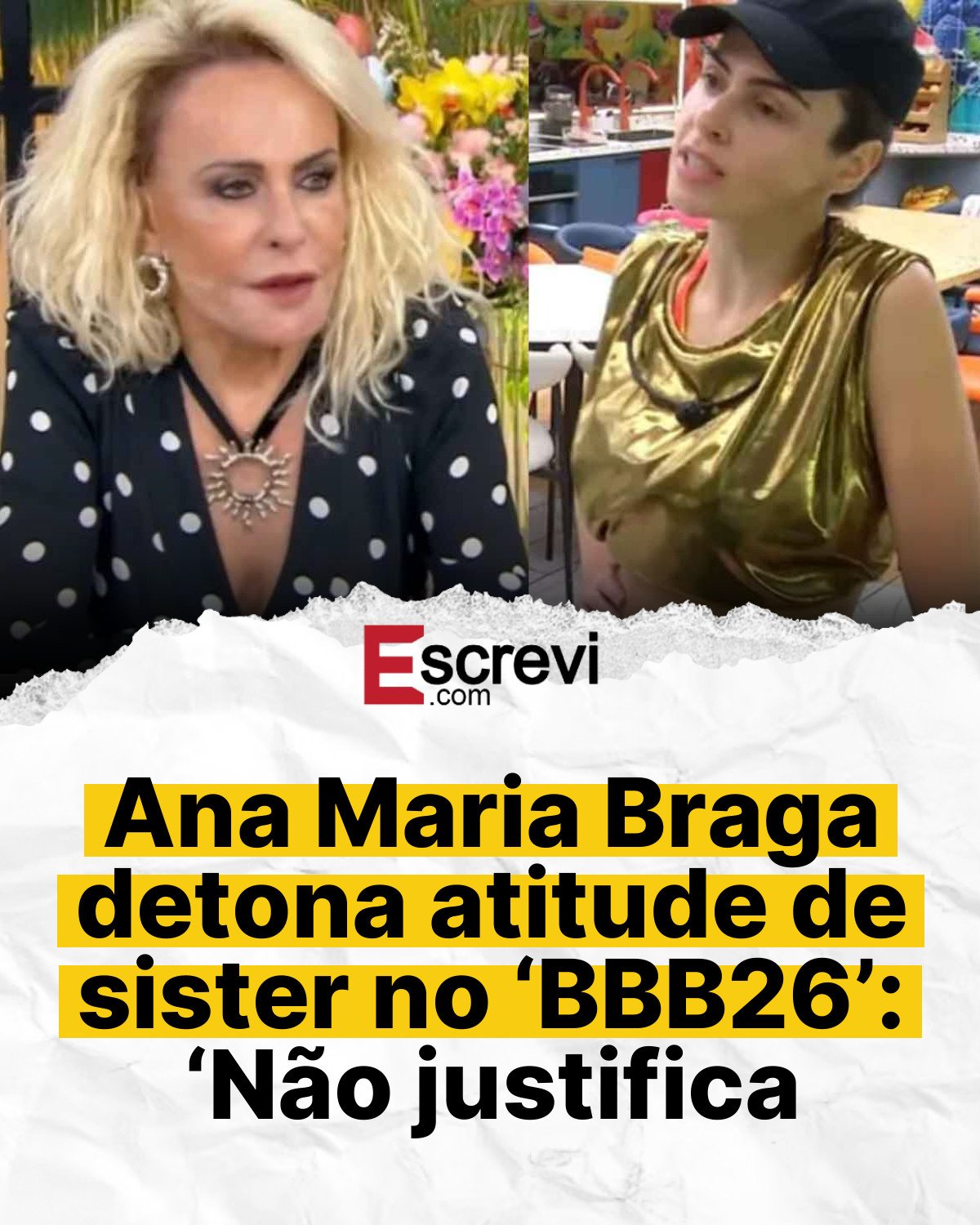 Ana Maria Braga detona atitude de sister no ‘BBB26’: ‘Não justifica card branco