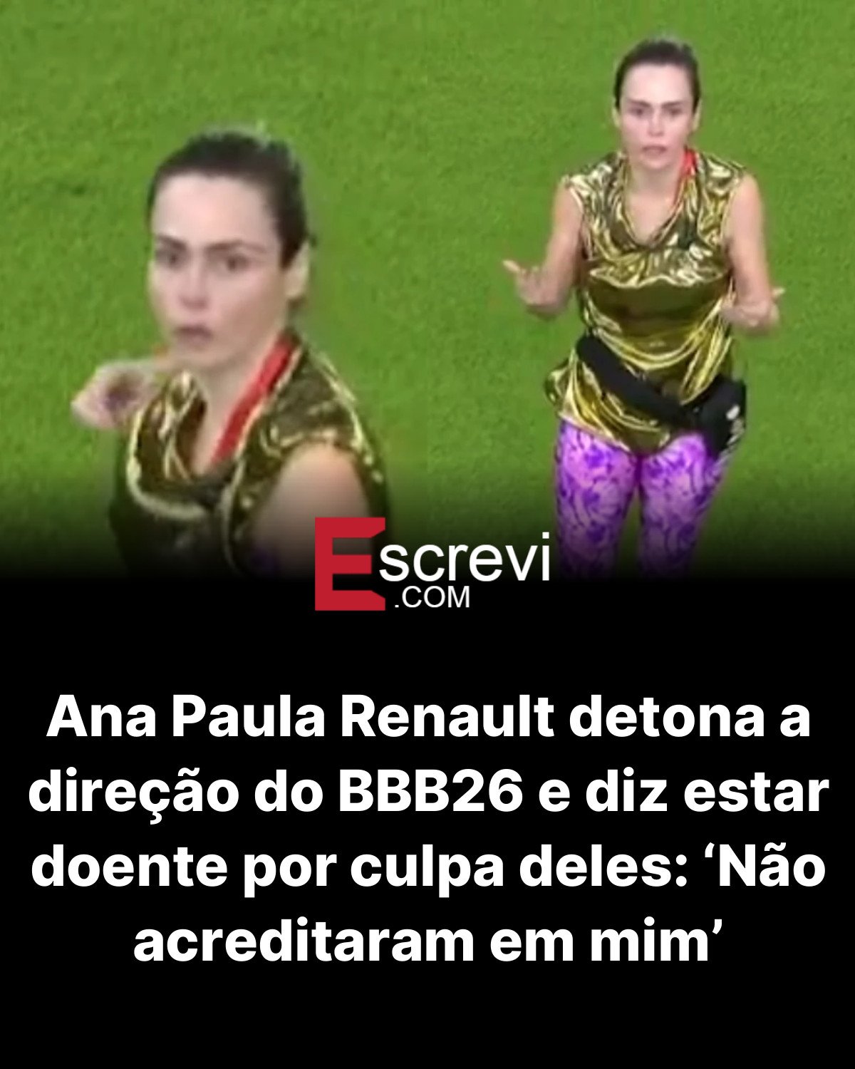 Ana Paula Renault detona a direção do BBB26 e diz estar doente por culpa deles: ‘Não acreditaram em mim’ card preto