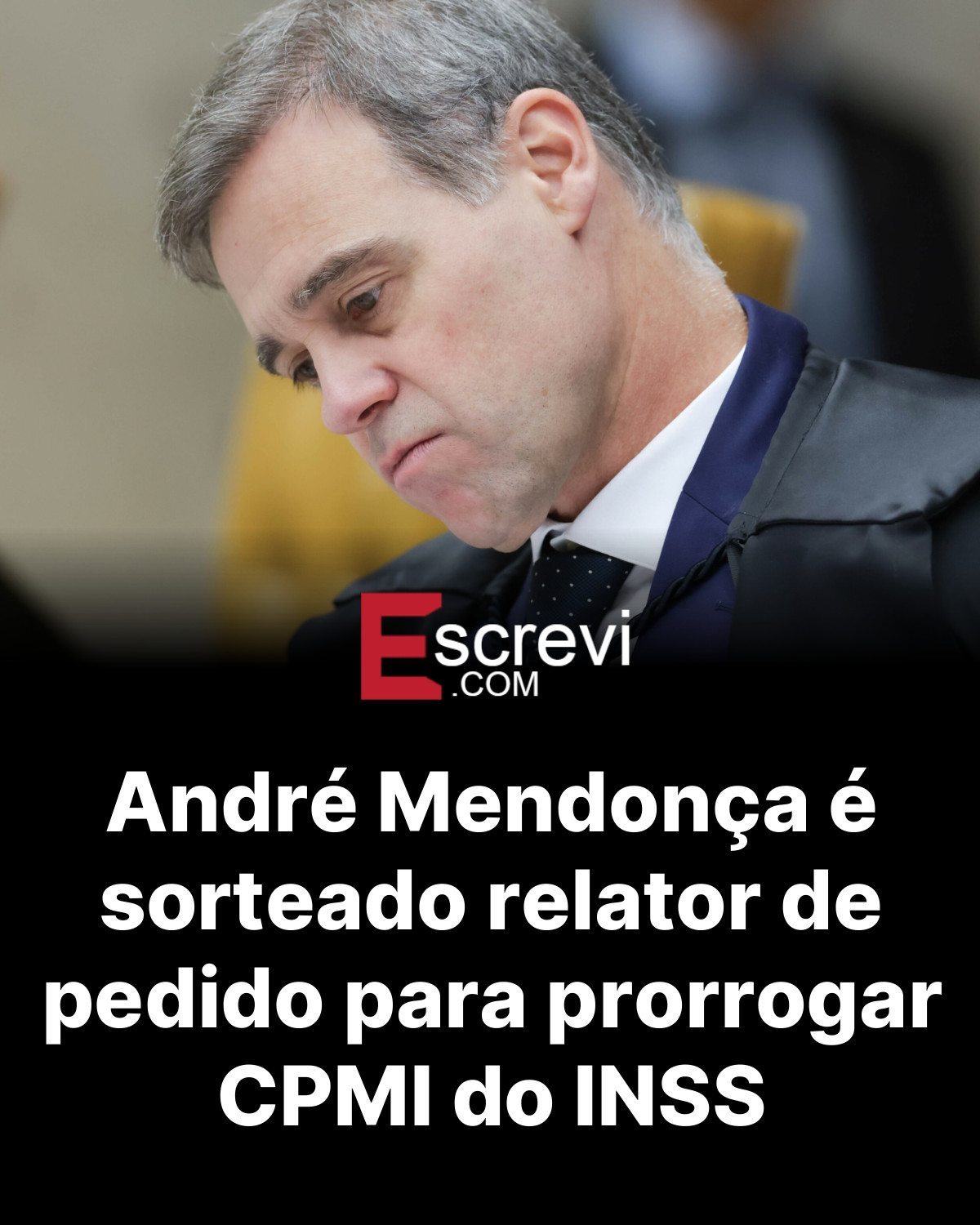 André Mendonça é sorteado relator de pedido para prorrogar CPMI do INSS card preto